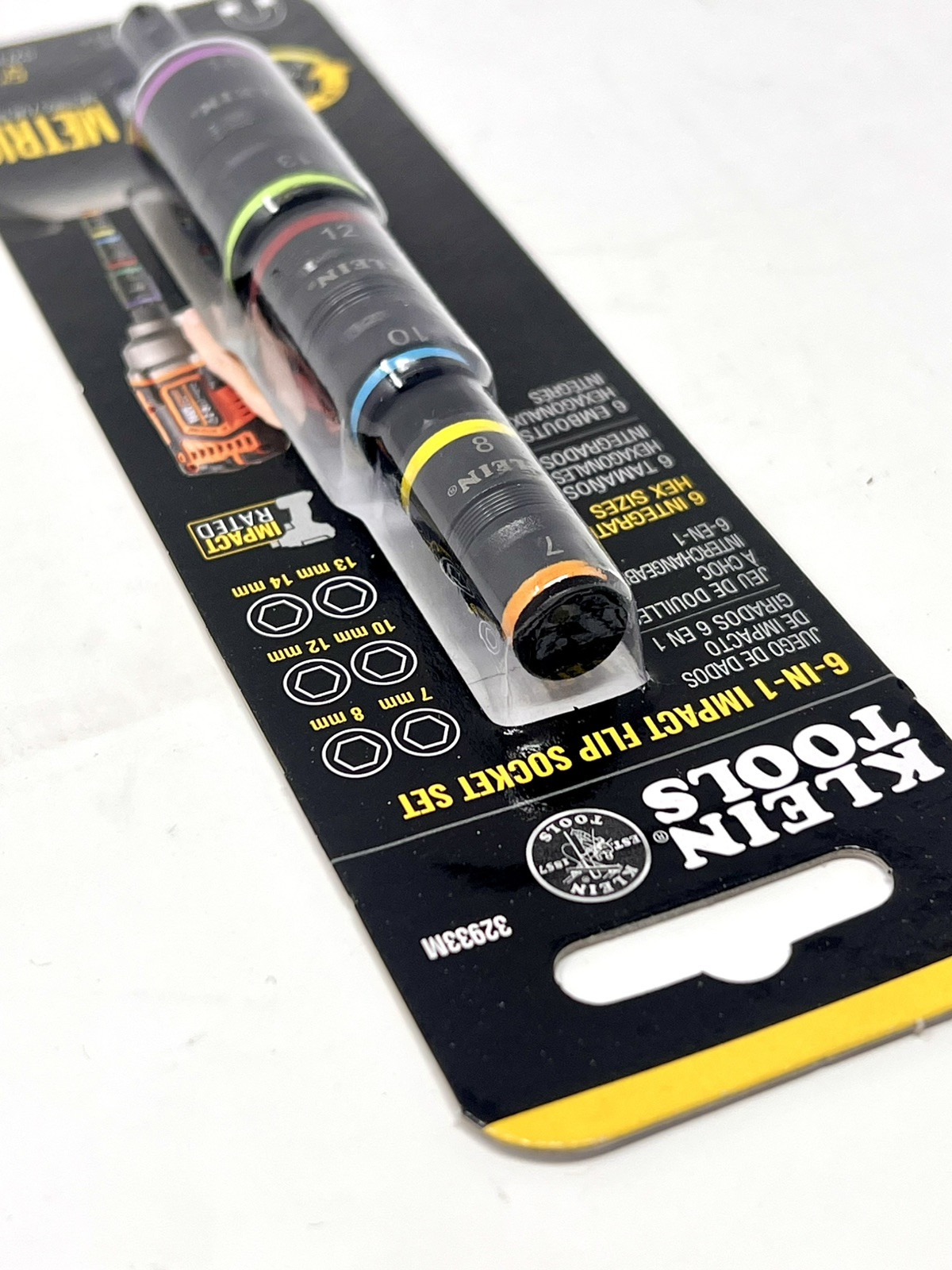 Klein Tools 32933M 6-in-1 Impact Rated Flip Socket Set 5” 6 Metric Hex Sizes NEW