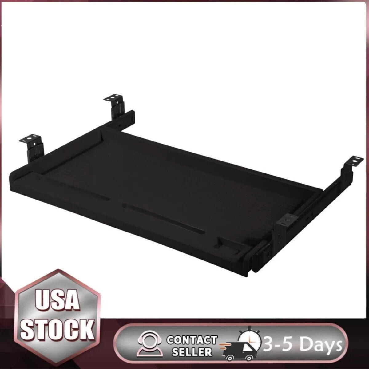 Under Desk Keyboard Tray, 21″ Wx15″D Sturdy Key Board Tray Under Desk Slide