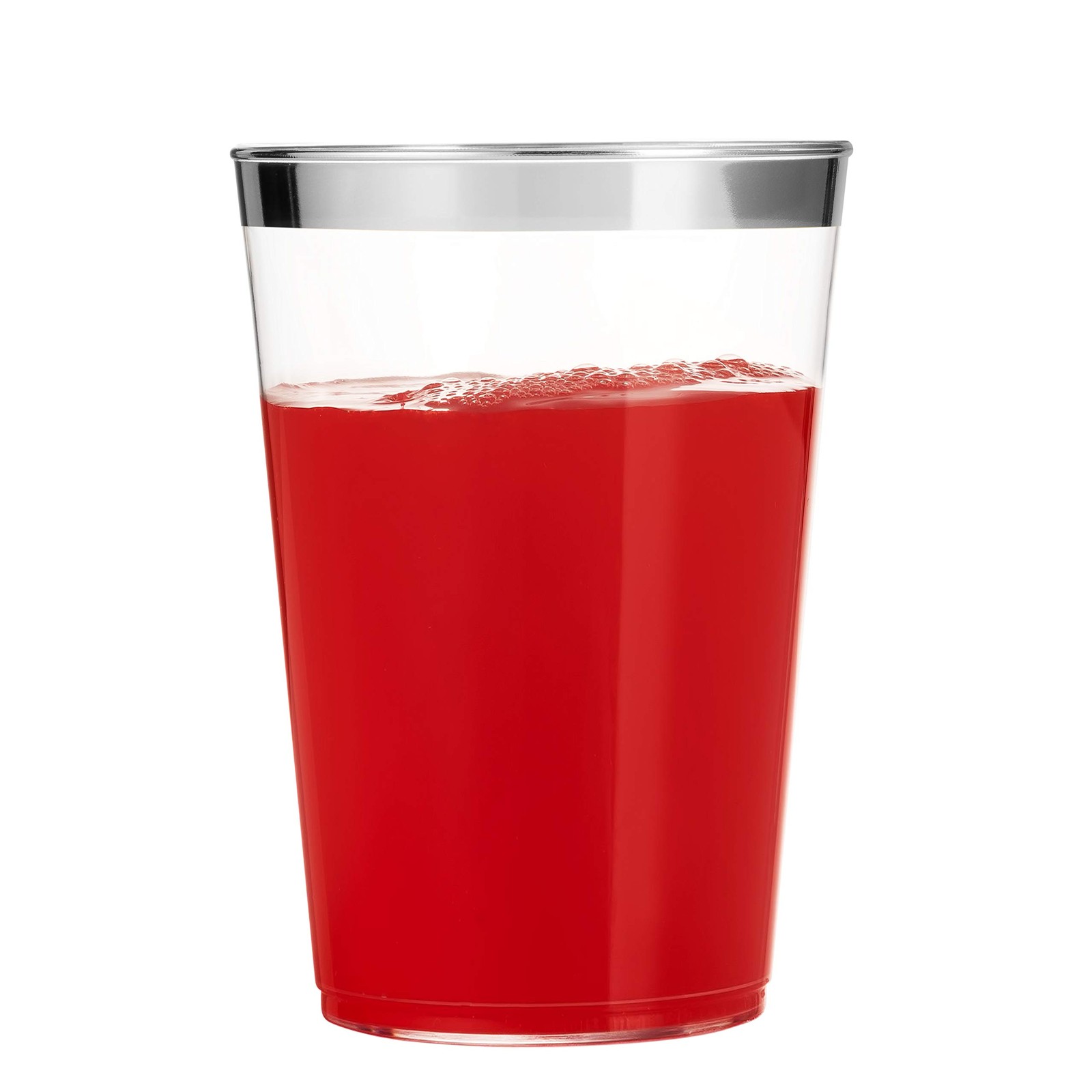 100 Silver Plastic Tumblers – 16 Oz Clear, Elegant Wedding & Party Cups with …
