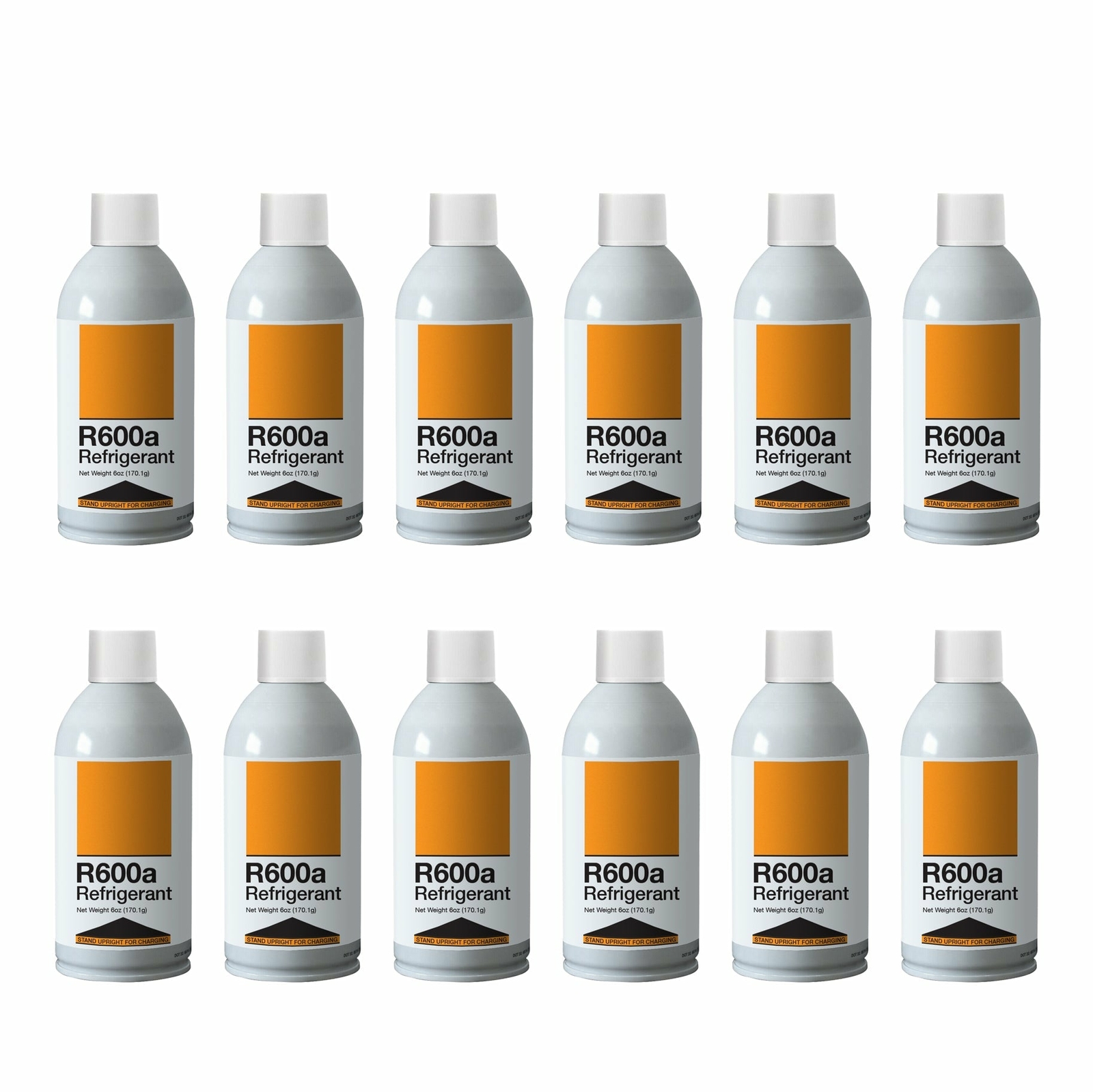 Refrigerant R600a Upright Charging Self Sealing Can 6oz – 12 Pack