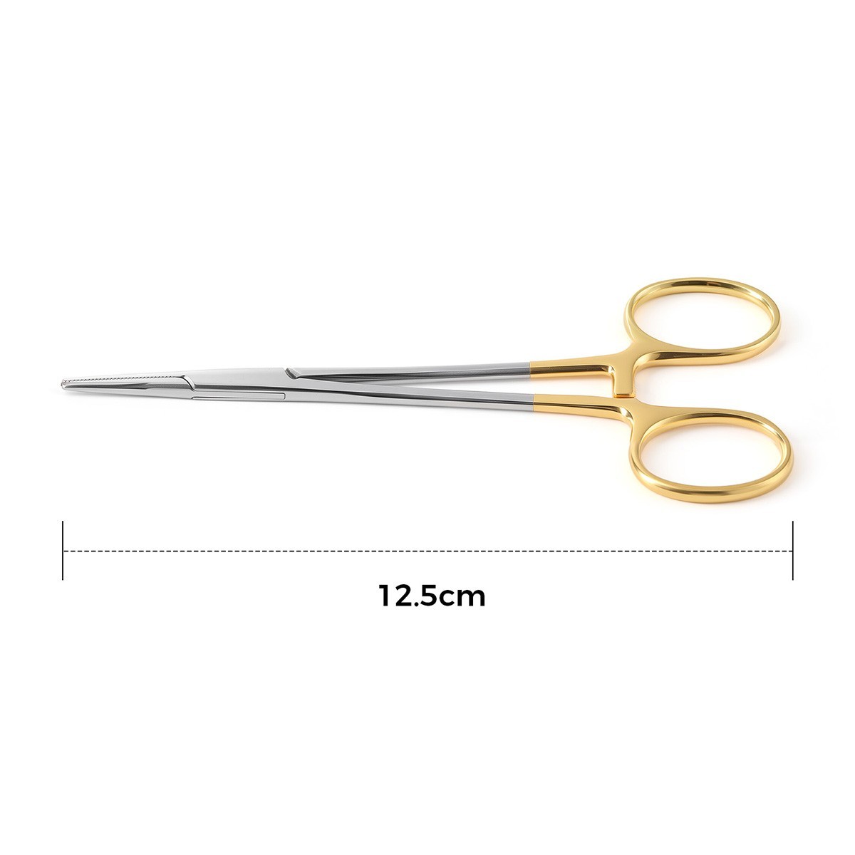 Dental Hemostat Forceps Surgical Instrument Curved / Straight Head Gold Handle