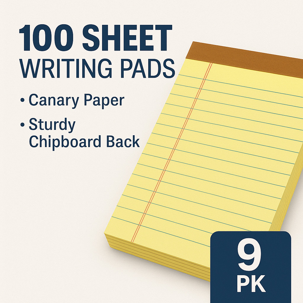 TOPS Legal Pad 8.5×11.75 Canary Legal Ruled 100 Sheet Pads 9-Pack BubbleBox