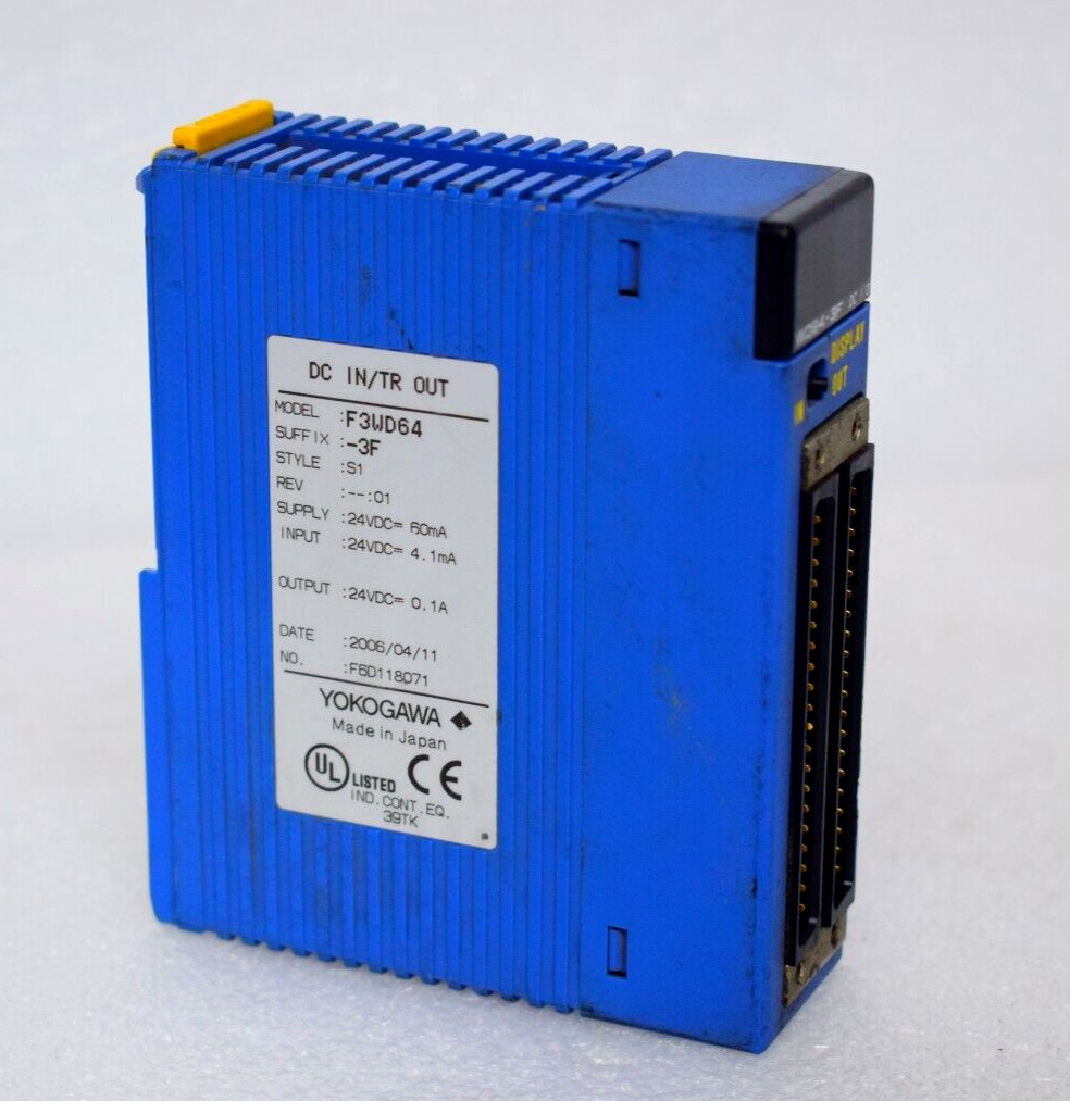YOKOGAWA F3WD64-3F S1 DC IN/TR OUT MODULE 24VDC 60mA WD64-3F