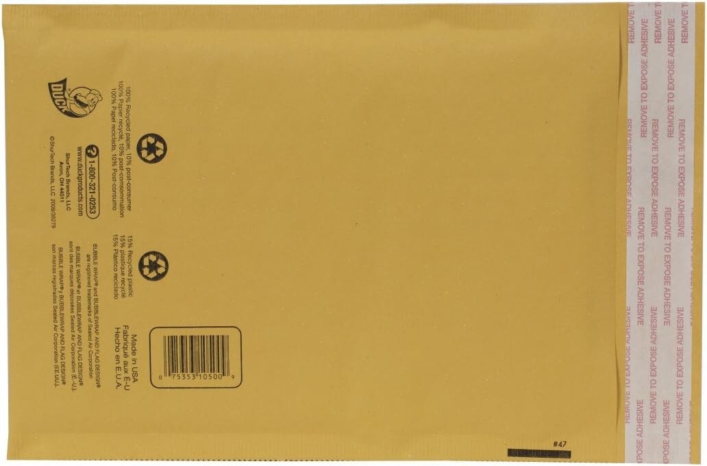 #0 Kraft Bubble Mailers 6 x 9 Inches, [*5-Pack*] # 284691