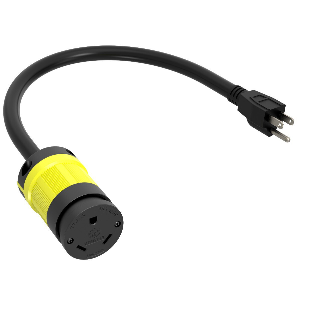 RV Camper Cord Adapter 15A Male to 30A Female 24inch Power Connector 110V 120V