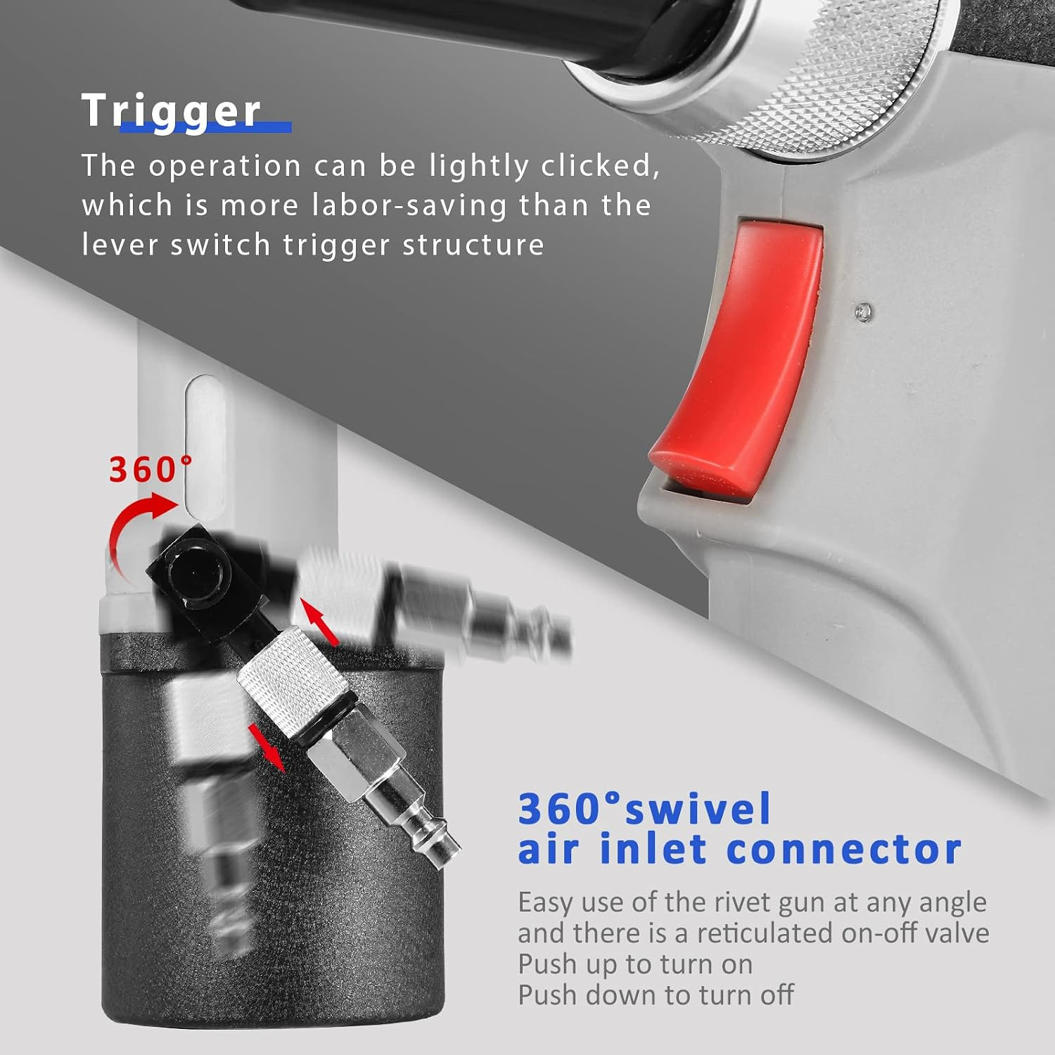 Pneumatic Rivet Gun S30 Self-Suction Air Rivet Gun 3/16″ 5/32″ 1/8″ 3/32″ Hydrau