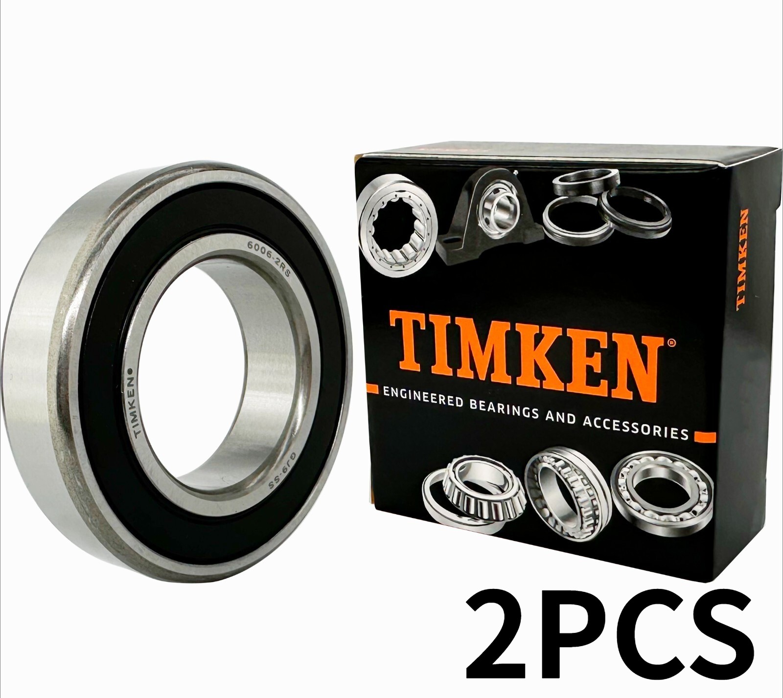 (Qty.2)TIMKEN 6006-2RS High Quality Two Side Sealed Ball Bearings 30X55X13MM