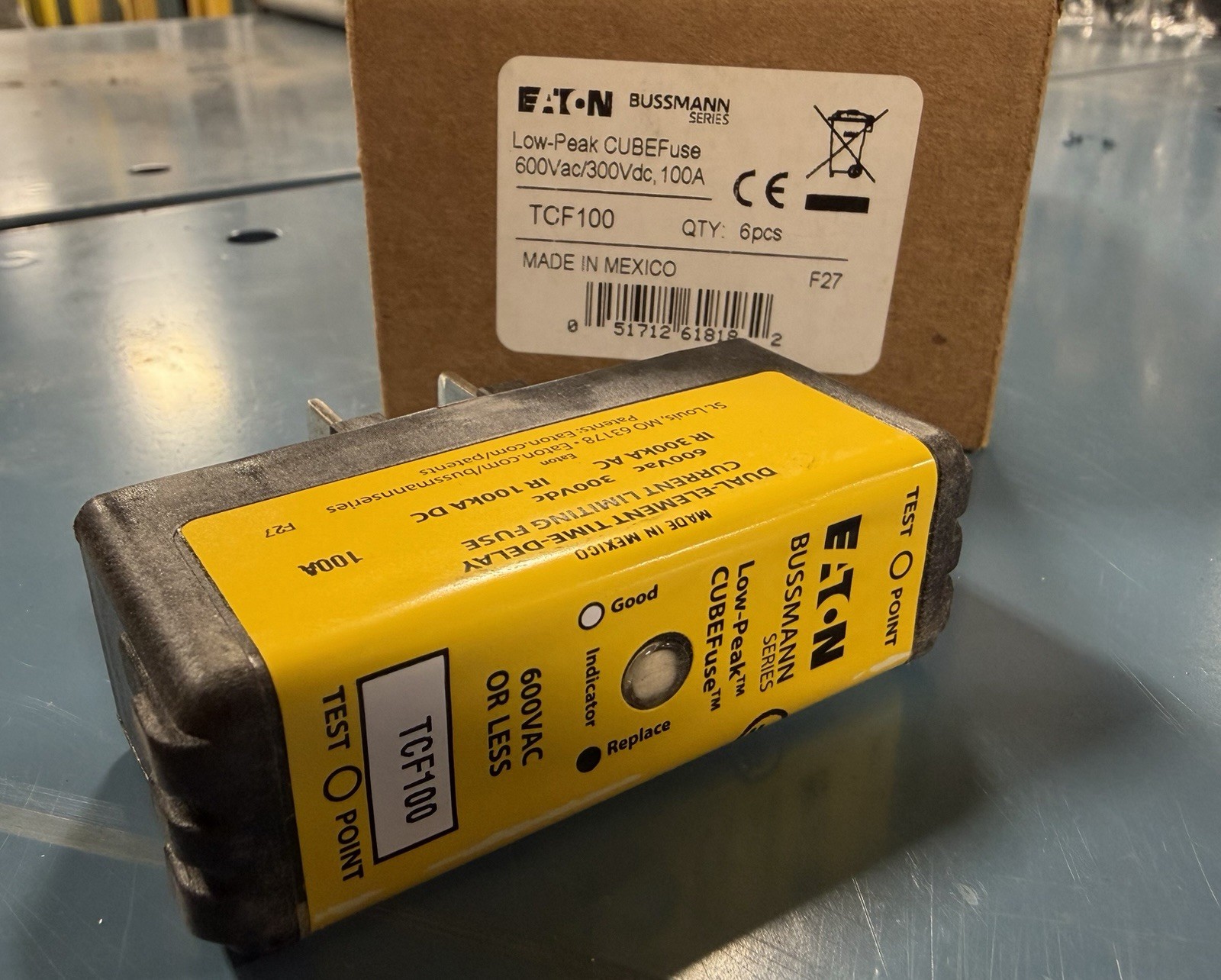NIB Bussmann TCF100 CUBE Fuse Dual Element Time Delay 100A NEW – 1 Piece