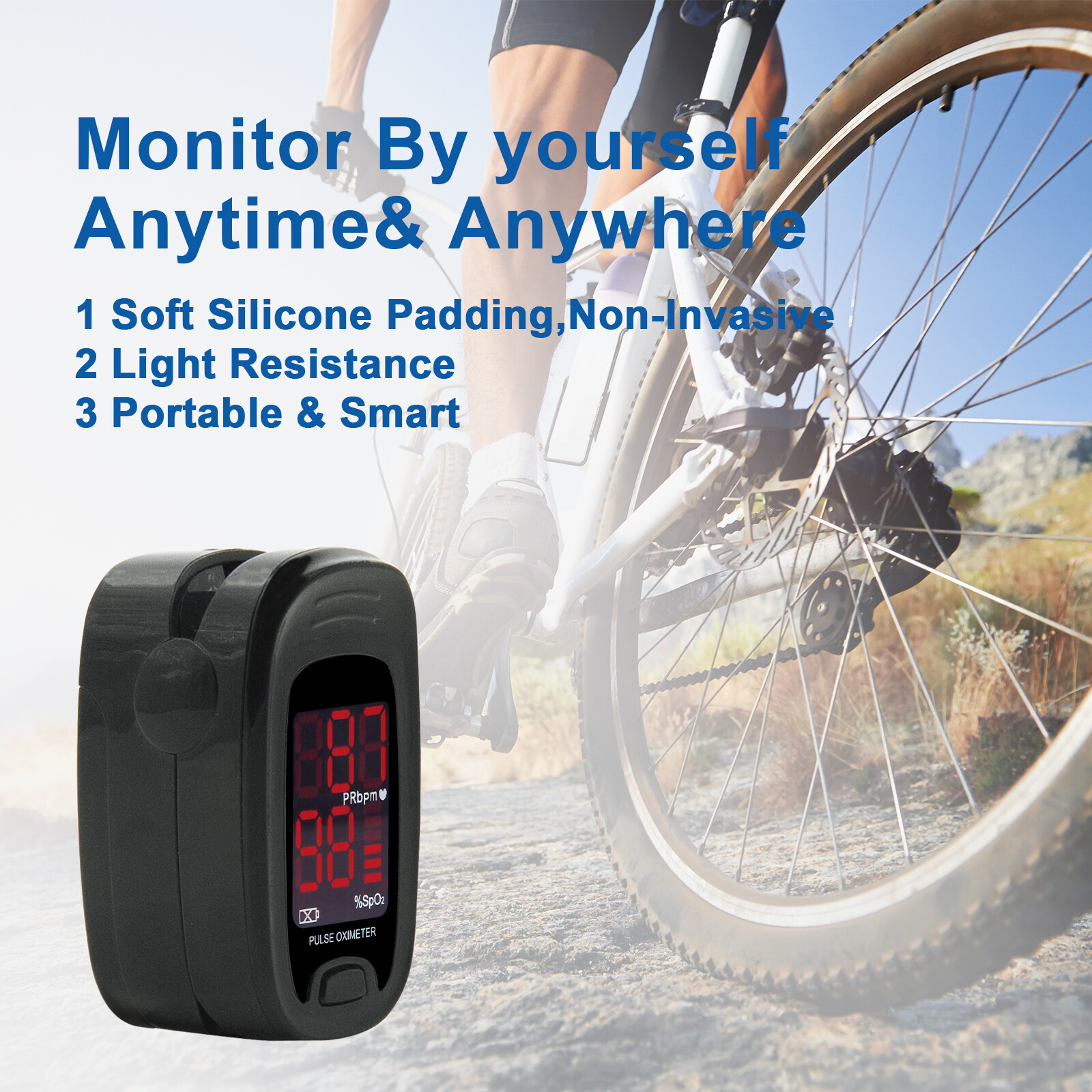 Finger Pulse Oximeter SPO2 Sensor Pulse Heart Rate Blood Oxygen O2 measure FDA