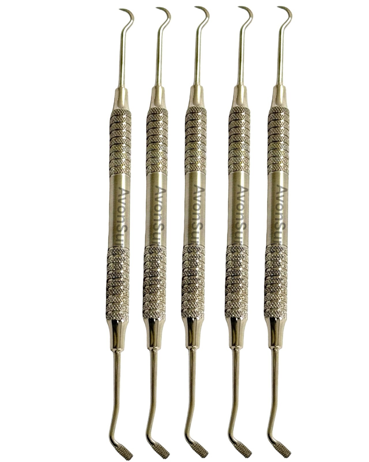 5pk Dental Band Pusher and Cement Clean-up Hook Scaler Lightweight Hollow Handle