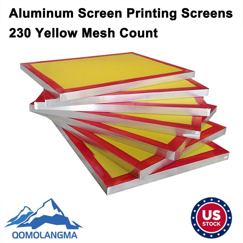6Pcs 23″ x 31″ Aluminum Screen Printing Screens Frame With 230 Yellow Mesh Count