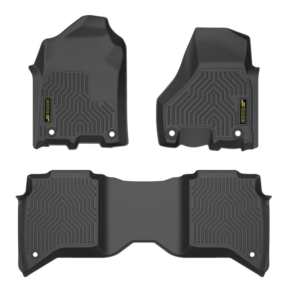 Black TPE Liners 3PCS for Dodge Ram 2500 3500 Crew Cab 2019-2024 Bucket Bench Se