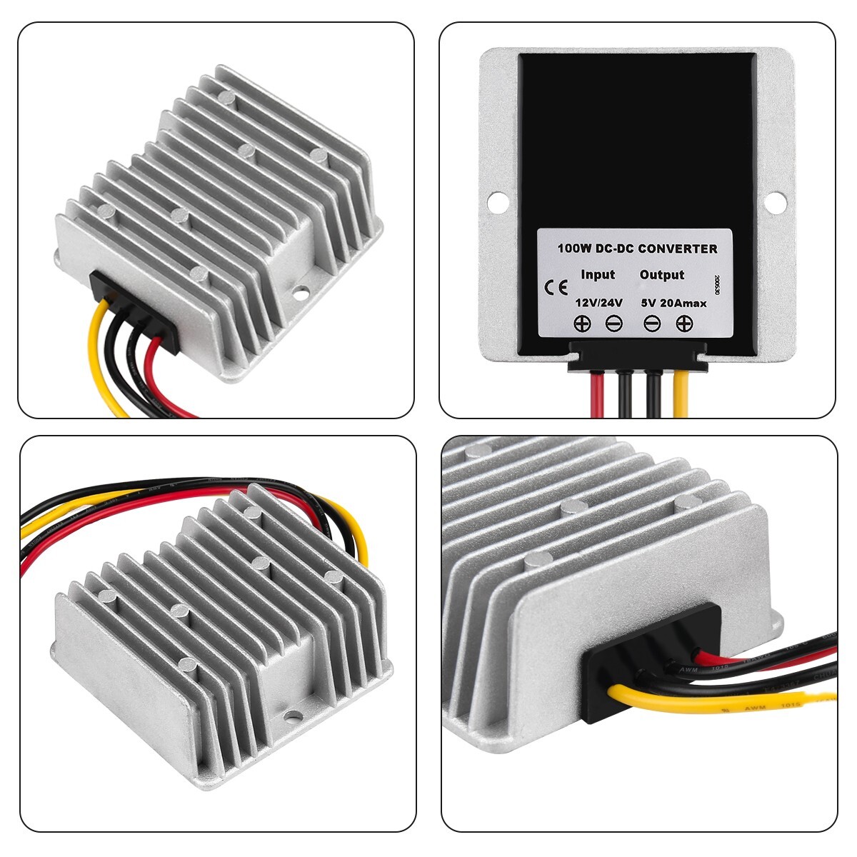 DC 12V 24V to DC 5V 20A 100W Converter Step Down Voltage Regulator Waterproof