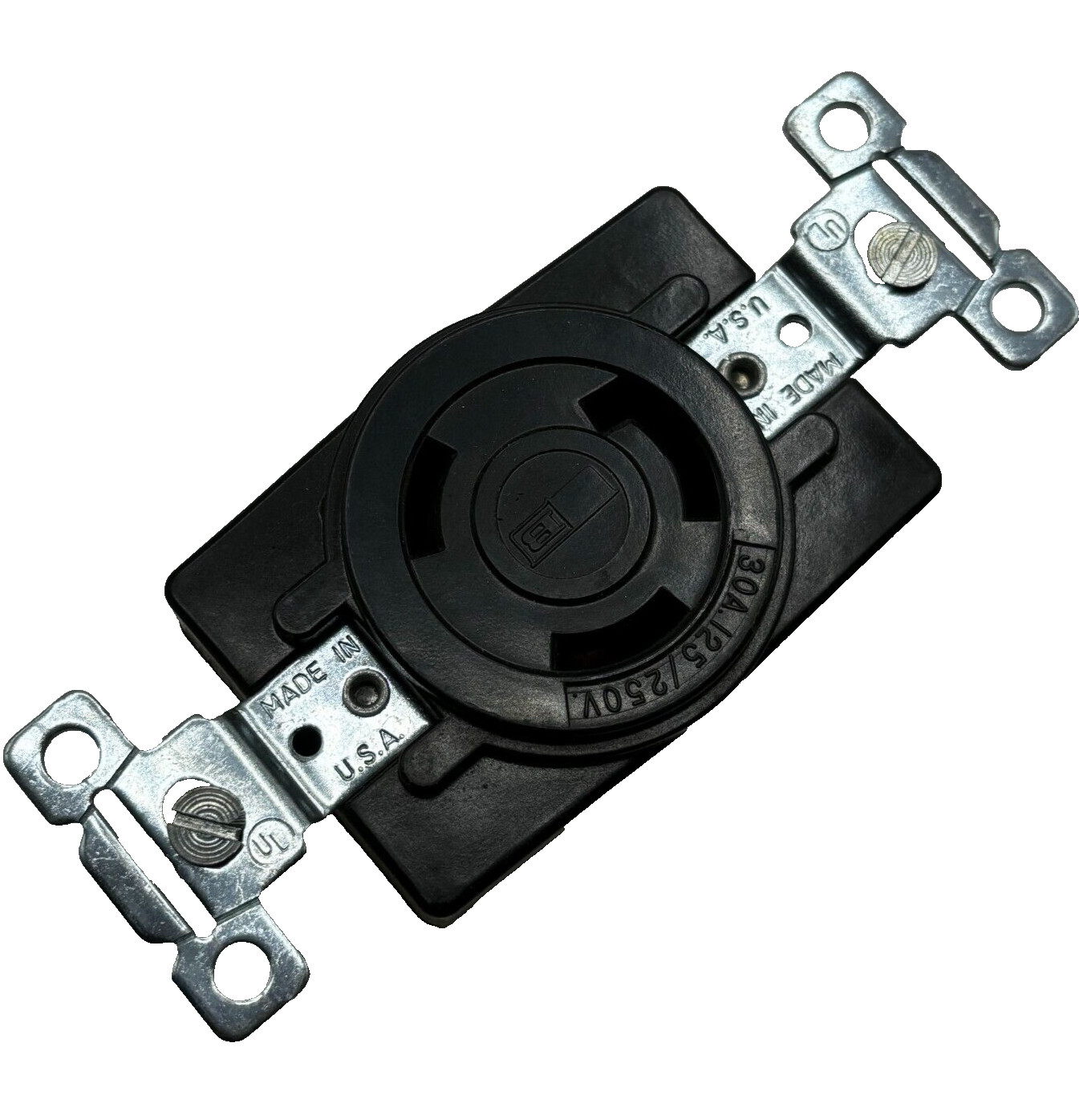 BRYANT 71030-FR BLACK WIRE LOCKING RECEPTACLE 3-POLE 3 WIRE 30A QTY:1 🎯