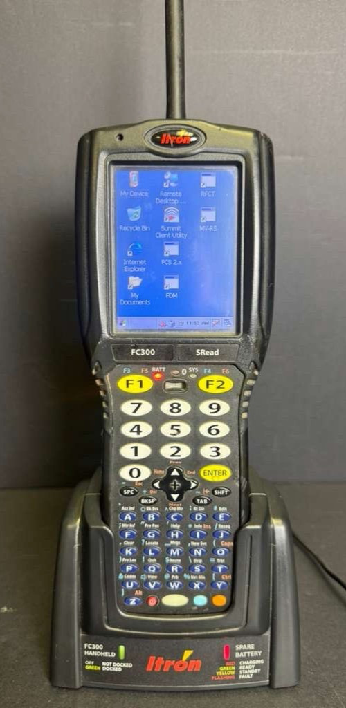 Itron FC300 Handheld Meter Reader Scanner SRead w/ Dock Base & Battery Charger