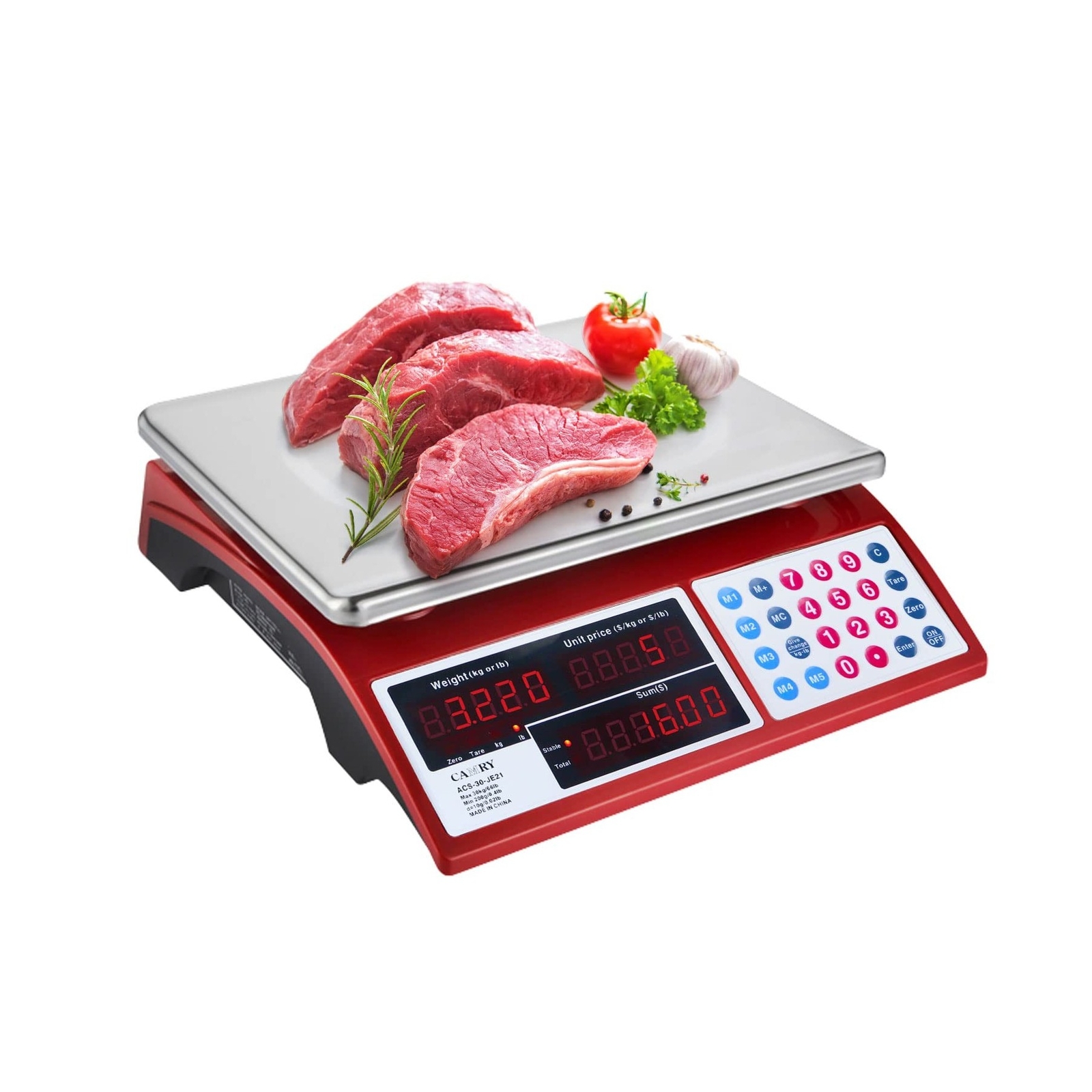 CAMRY Price Computing Scale Commercial Food Scale 66lb / 30kg Fruit Meat Prod…