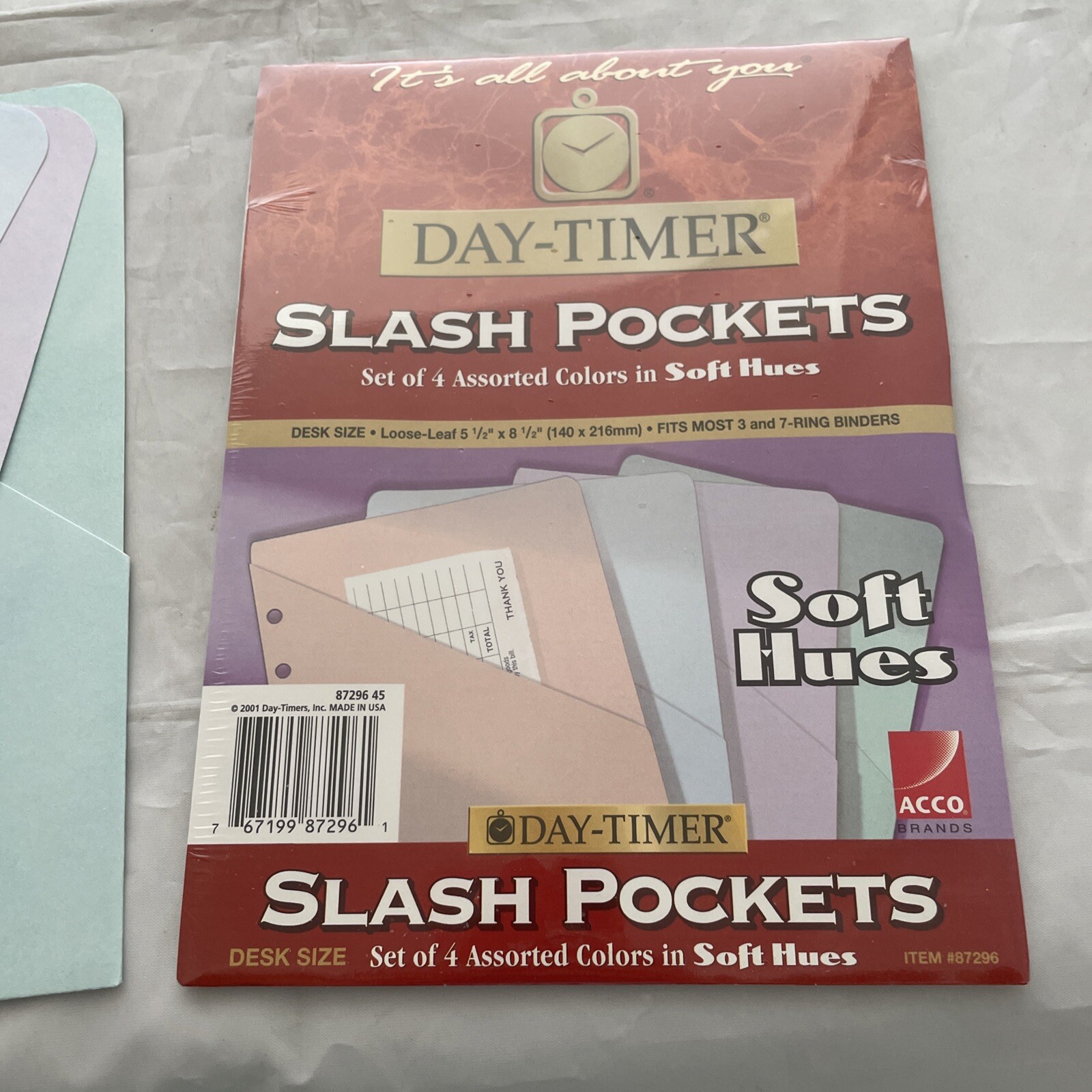 5 1/2 X 8 1/2″ DAY-TIMER 8 Soft Hues Slash File Pockets
