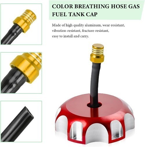2 PCS Breather Hose Gas Fuel Tank Cap, One Way Tank Valve Vent T Color: Yellow