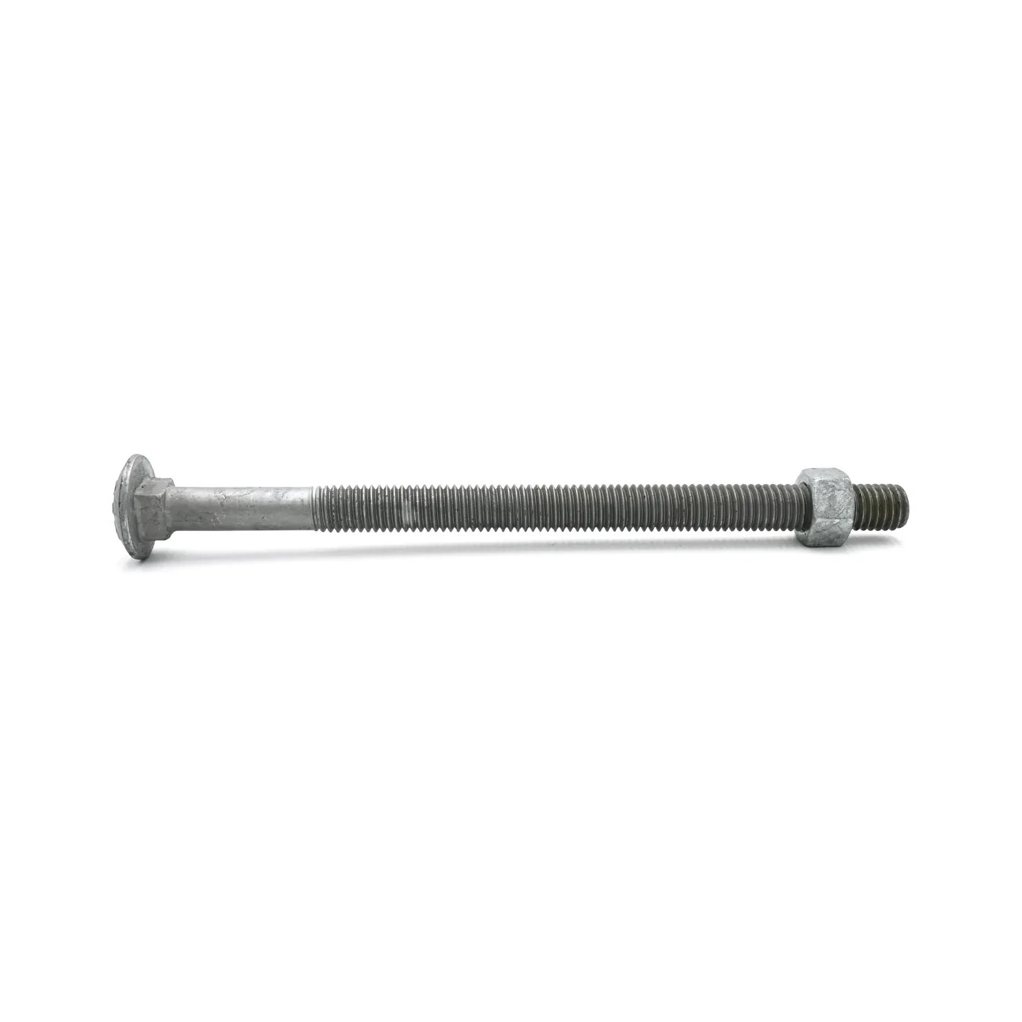 3/8″-16 x 9″ Hot Dipped Galvanized Carriage Bolt w/Nuts, 6″ Thread, Qty 25