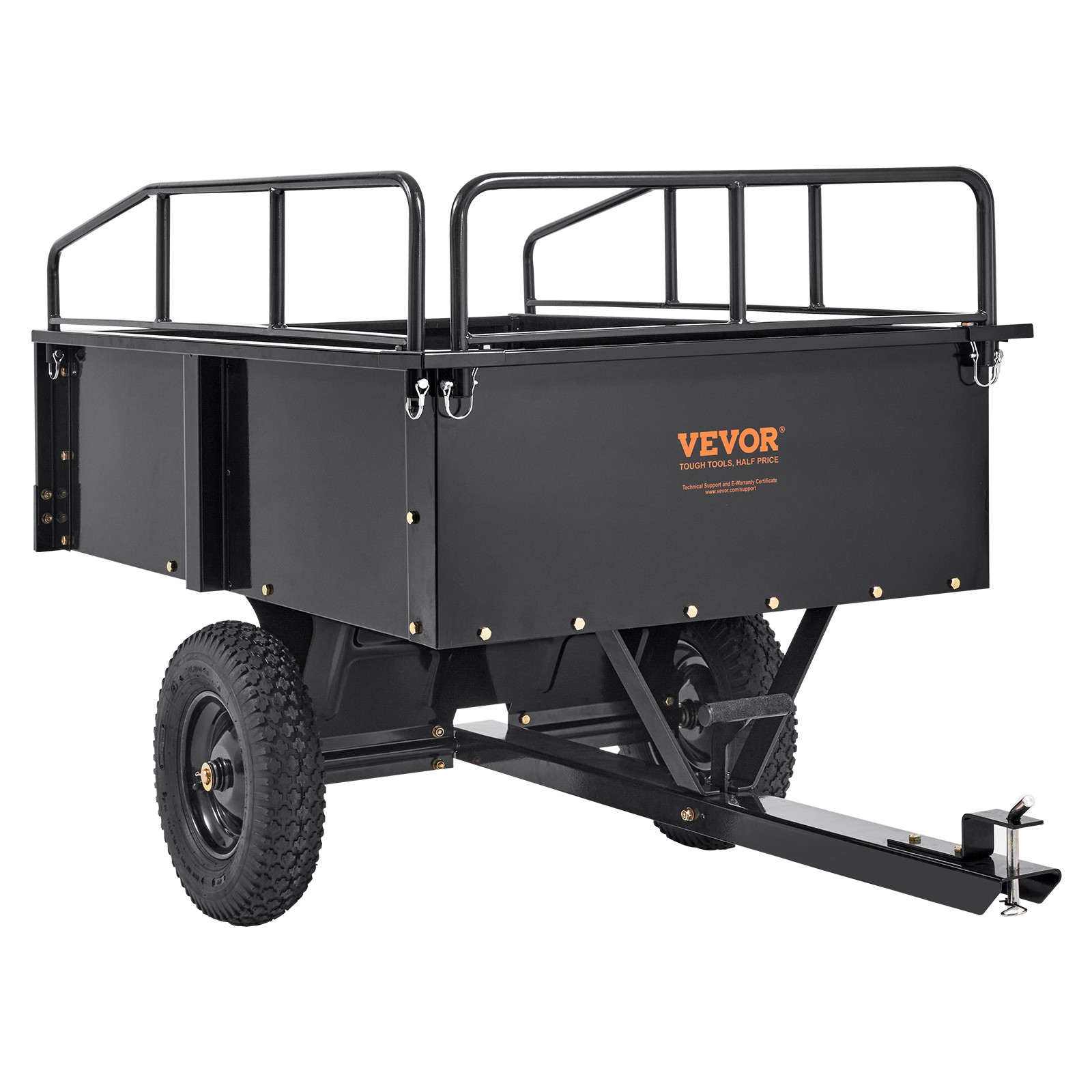 VEVOR Dump Trailer Tow Behind Dump Cart 750 lbs 12 Cu. Ft. Steel Construction