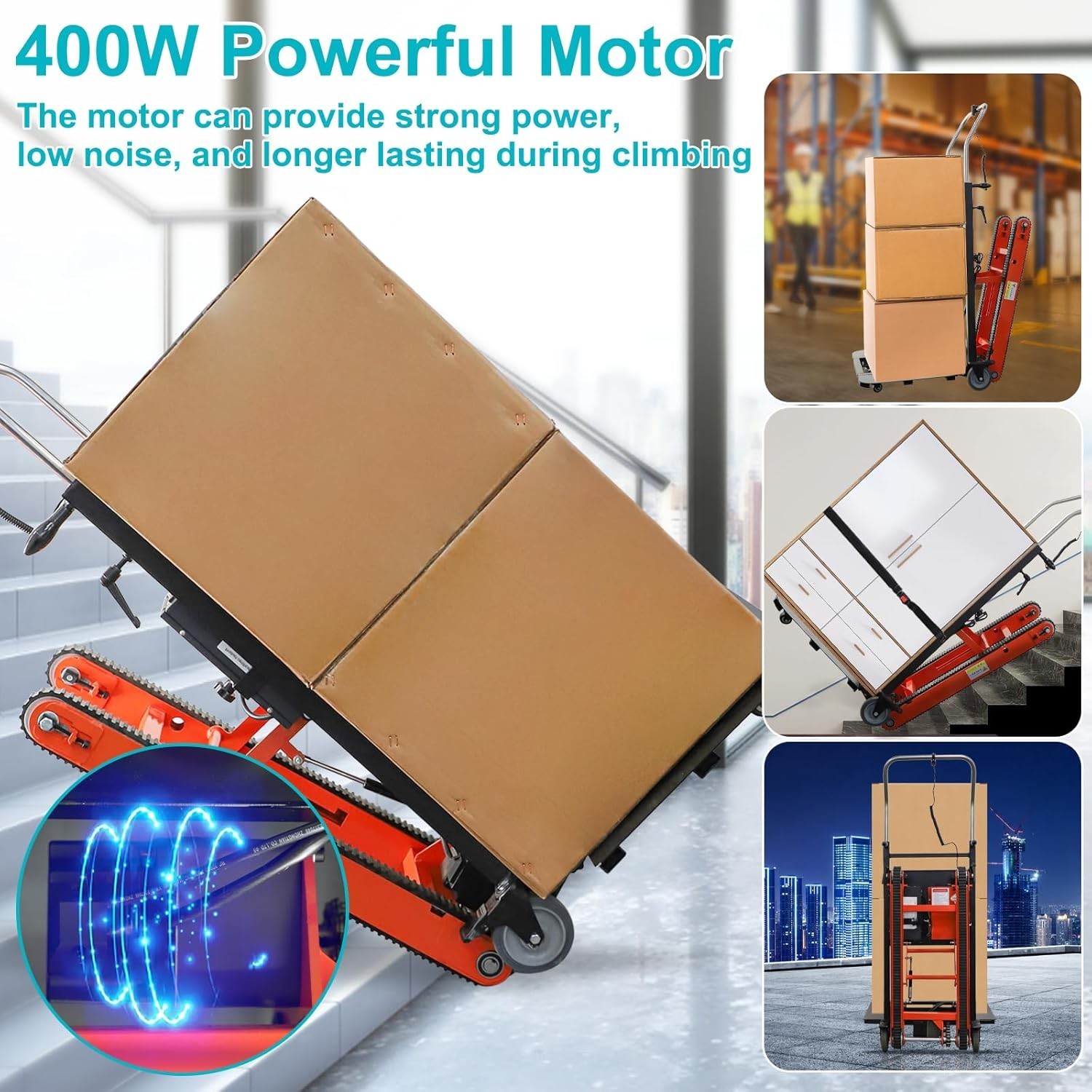 Electric Stair Climber Heavy Duty Crawler Stair Climbing Cart Moving Furniture