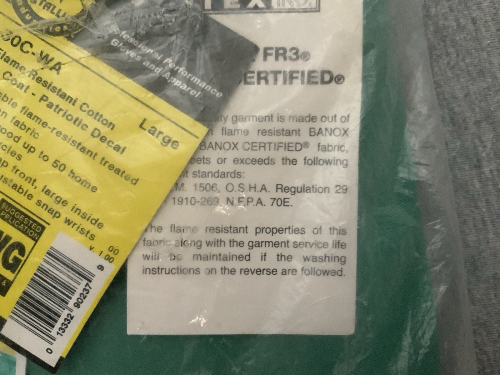 Revco Black Stallion 9oz Green FR Cotton Welding Jacket (F9-30C) Graphic Print
