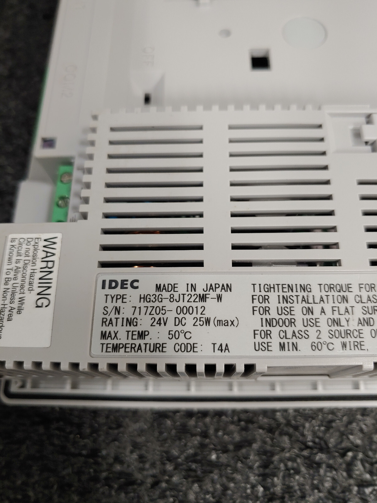 IDEC HG3G-8JT22MF-W High Performance OI Touchscreen 8.4 TFT 65K Color