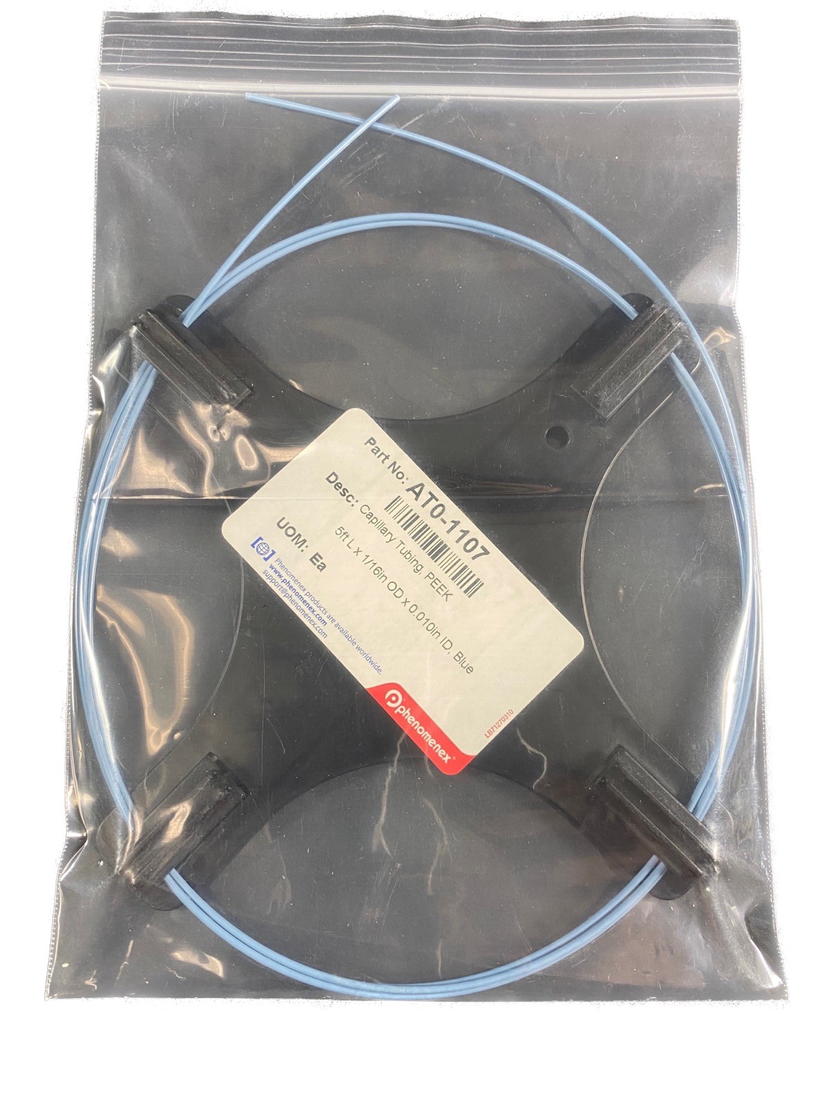 PHENOMENEX Capillary Tubing PEEK 5ft L x 1/16in OD x 0.010in ID Blue AT0-1107