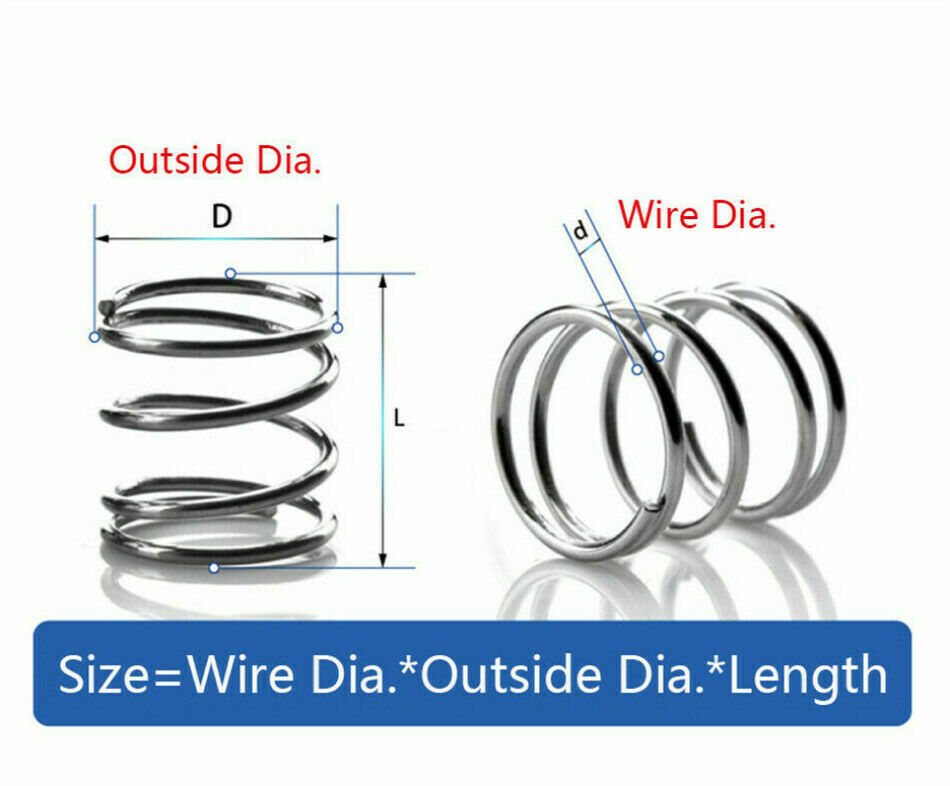 0.6mm Wire Dia. 4mm – 12mm Outside Dia. Compression Spring 304 Stainless Steel