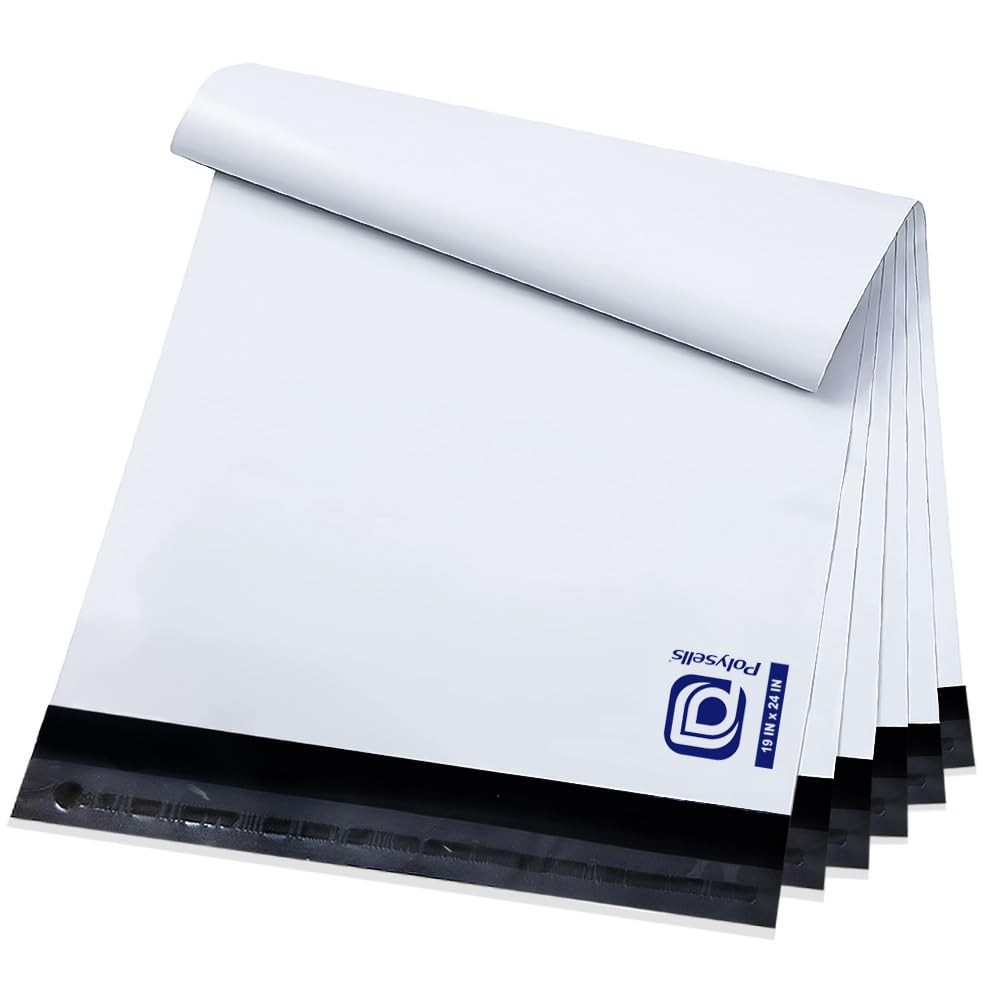 50 PCS 19×24 Inch White Poly Mailers, Waterproof Postal Shipping Envelopes