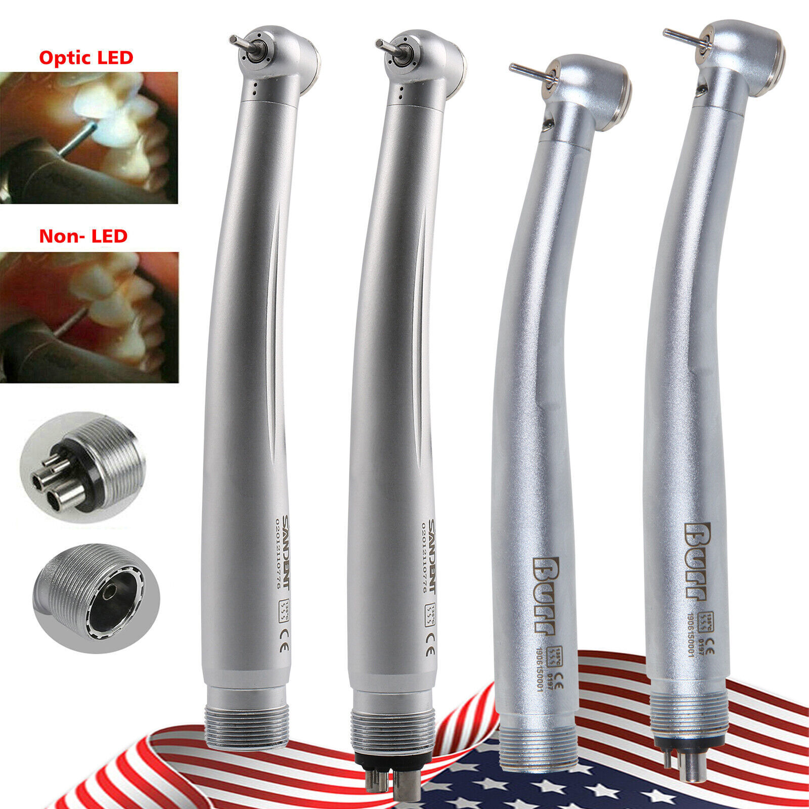 LED Optic E-generator/ High Speed Handpiece Turbine 2/4Hole KY Dental