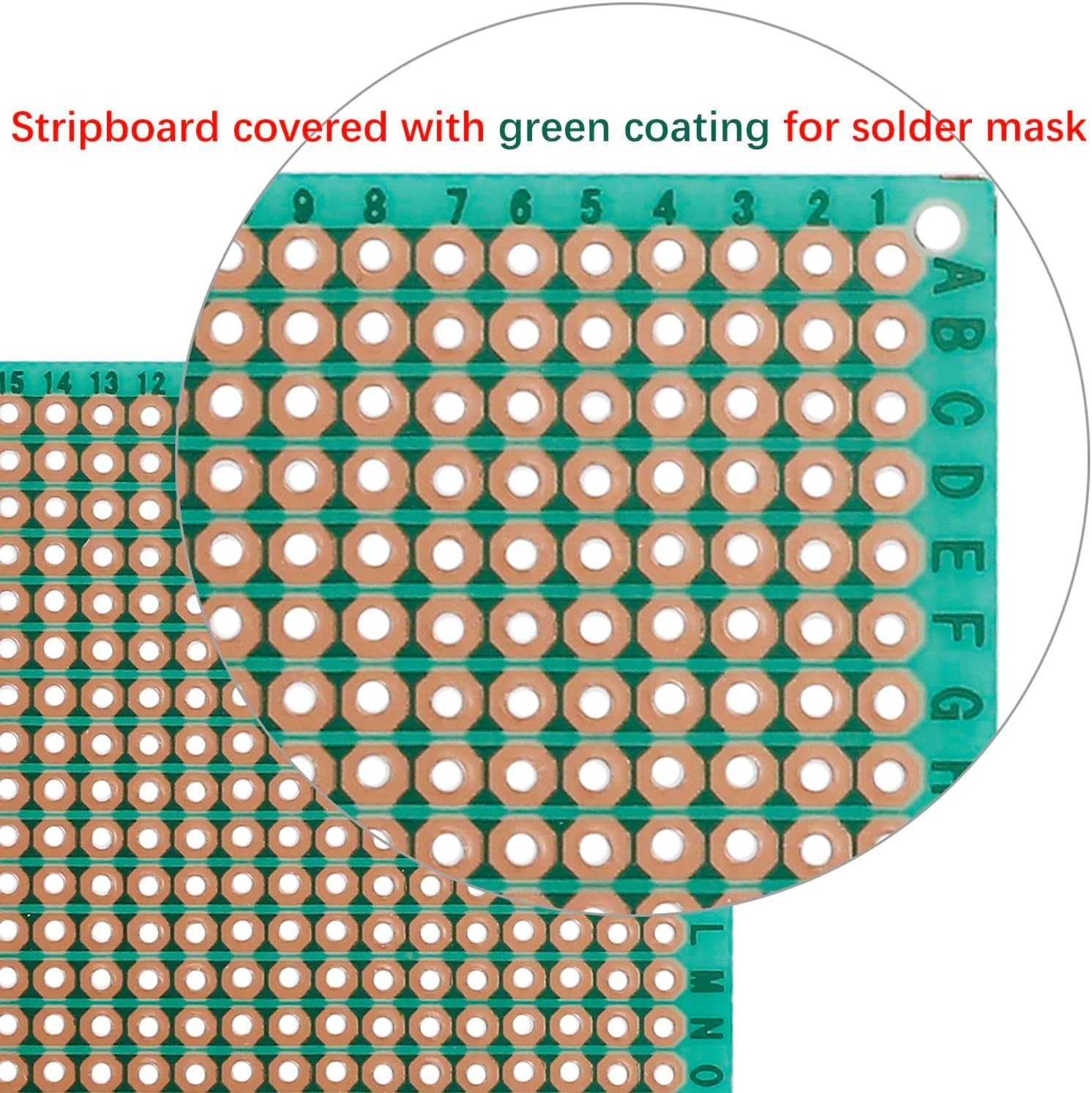 10-Pieces 70mm x 90mm Copper Strip PCB Board 884 Holes Perfboard Universal