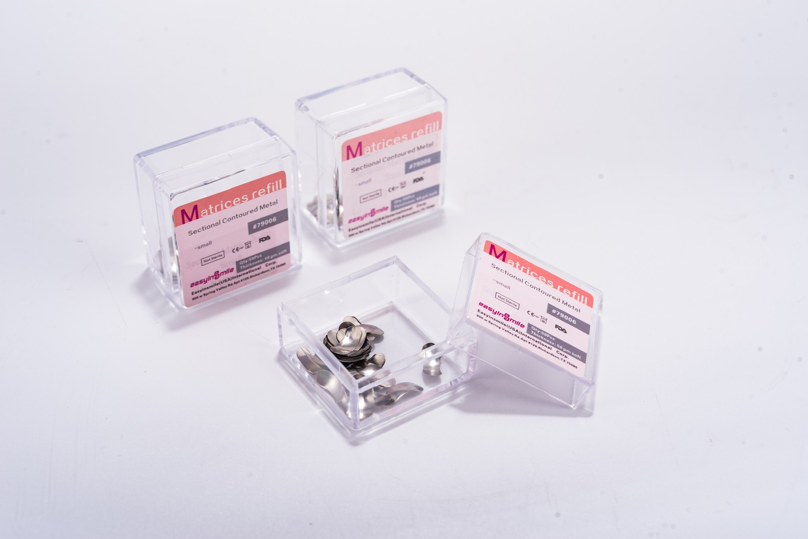 10Box Dental Matrix Bands Metal Sectional Contoured Matrices 50μm Refill S/M/L