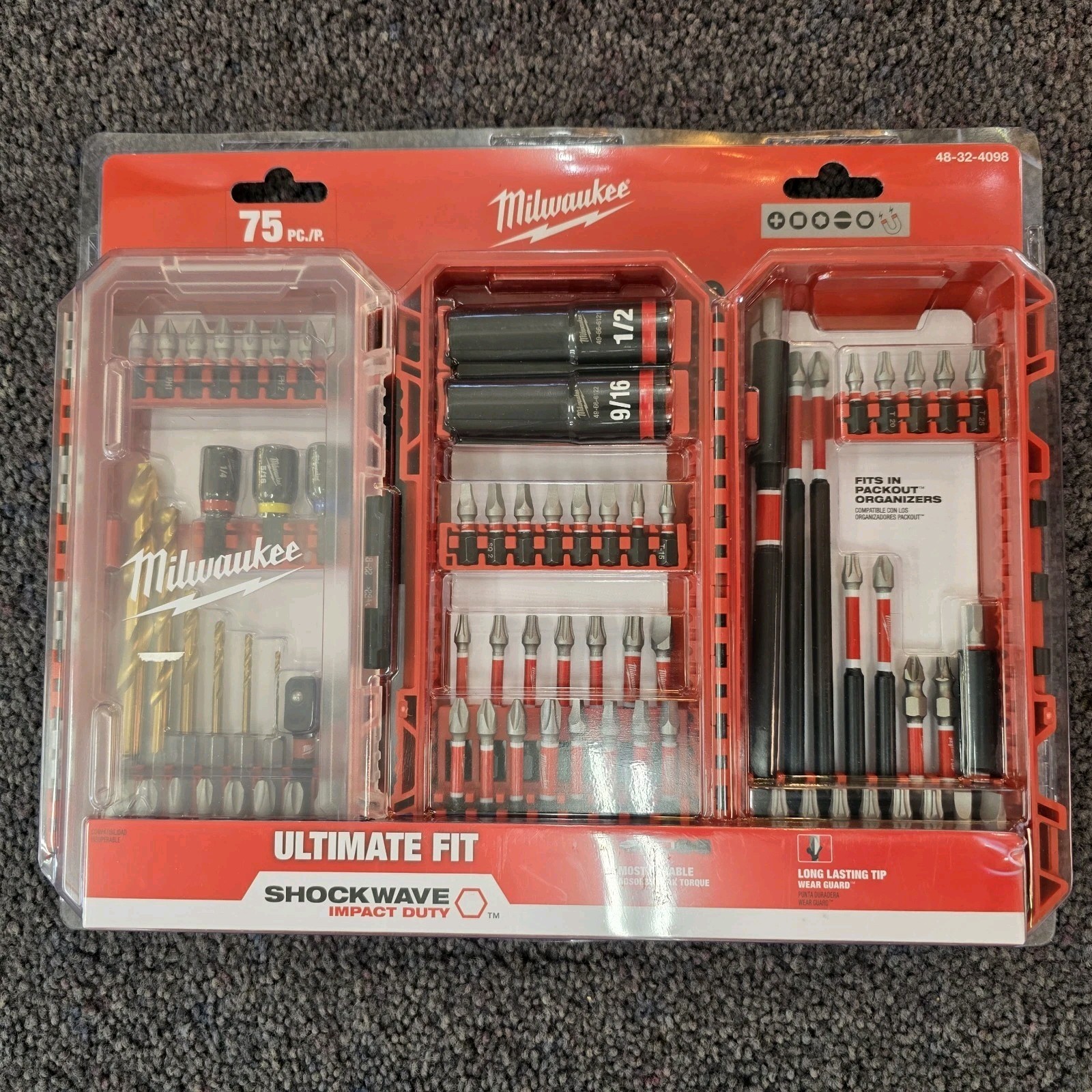 Milwaukee Shockwave Impact Duty Drill Drive & Fasten Set 75PC – NEW