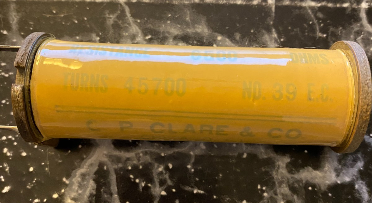 C. P. Clare No.39 Res. 6500 ohms Turns 45700 Chicago IL New W/O Box A1