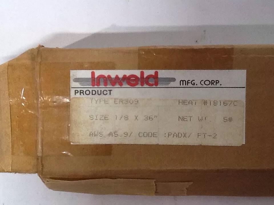 Inweld ER309 Stainless Steel Welding Rod 5 lbs Box NOS