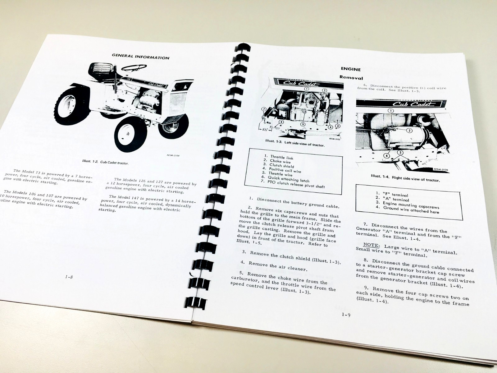 International Cub Cadet 73 106 107 Lawn Mower Garden Tractor Service Shop Manual