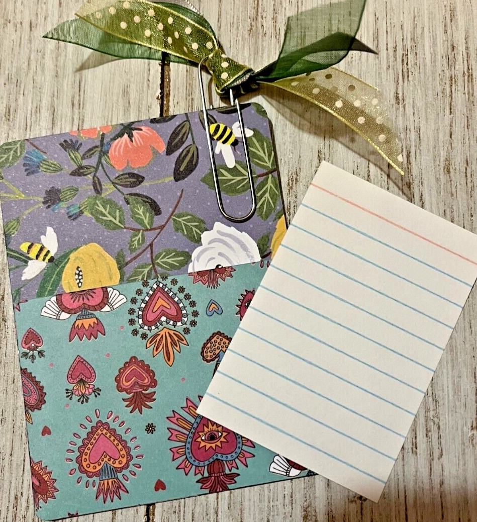 Junk Journal pockets with cards Set of 6 Mixed Lot Handmade Journal Scrapbooking