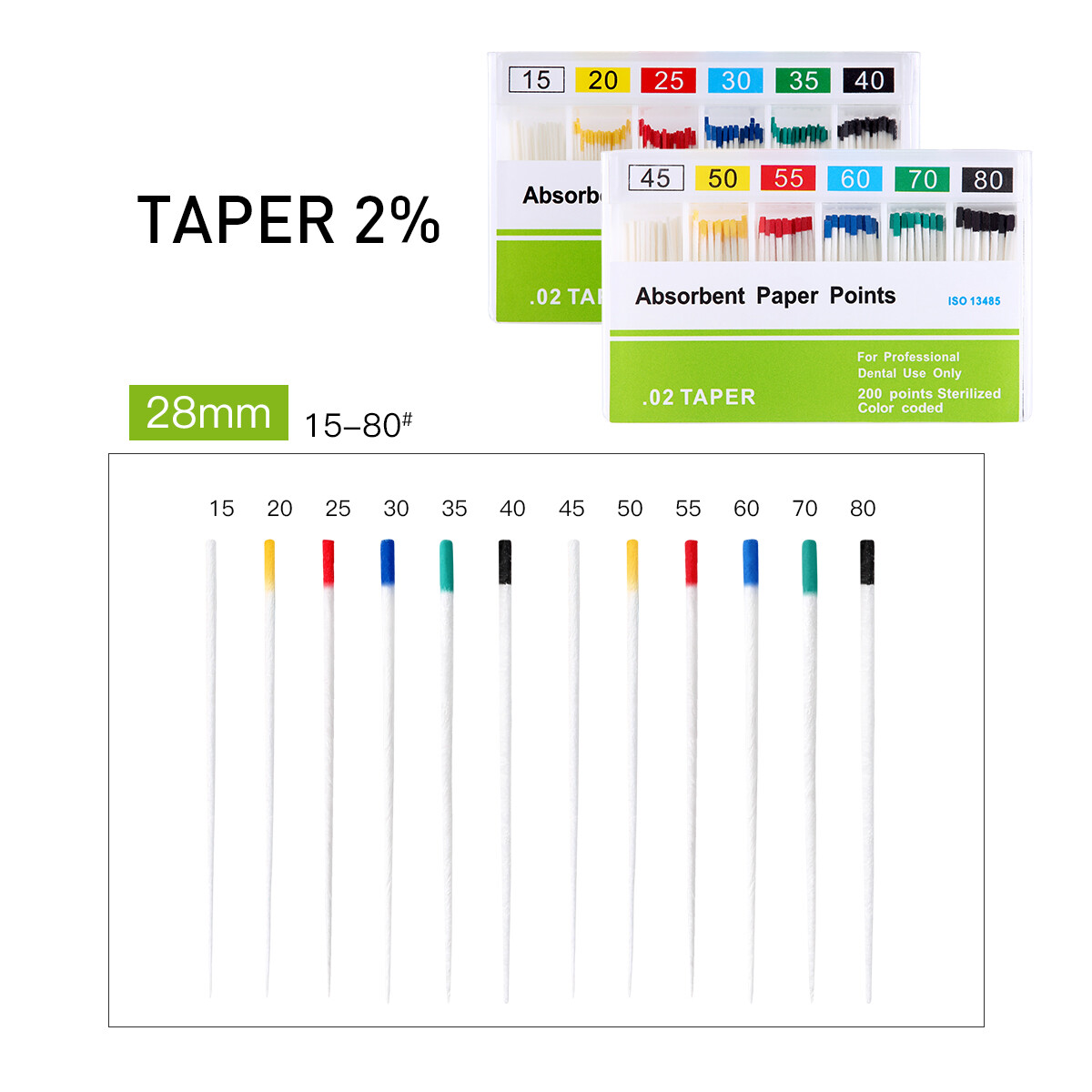 AZDENT Dental Endodontic Root Canal Absorbent Paper Points 0.02 Taper 15#-40#