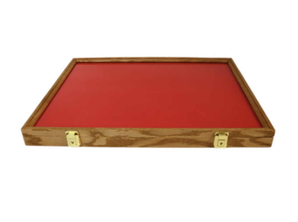 Wood Display Case 24 x 18 x 2″ with Glass Top Cedar, Cherry, Oak, Walnut