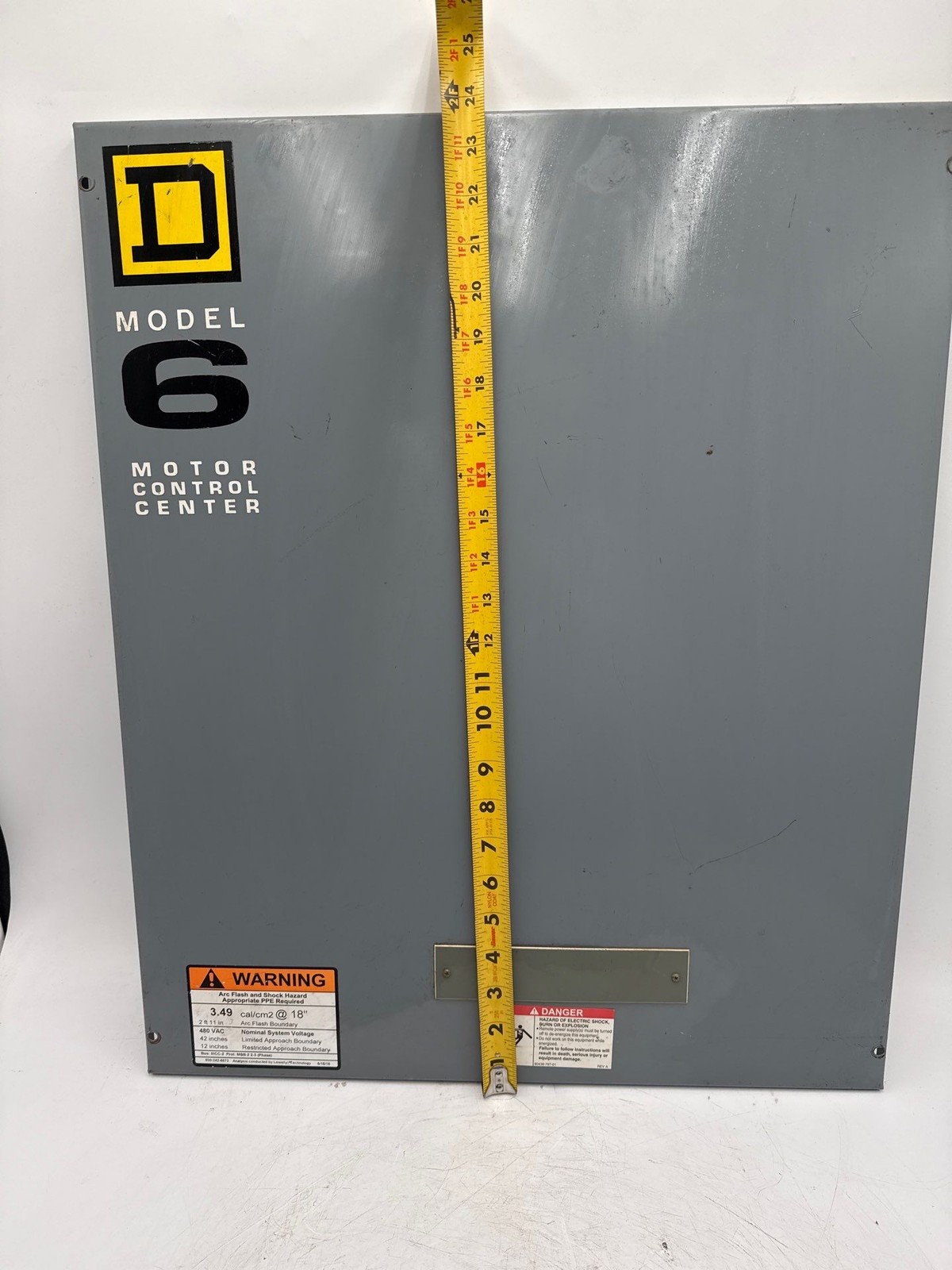 Square D Model 6 24in x 19-1/2in MCC Filler Name Plate Motor Control Center