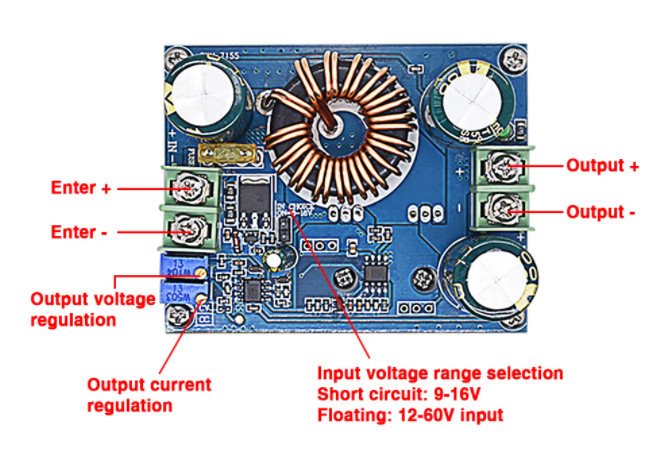 600W DC-DC Step Up Boost Buck Voltage Converter High Power Supply Module 16A