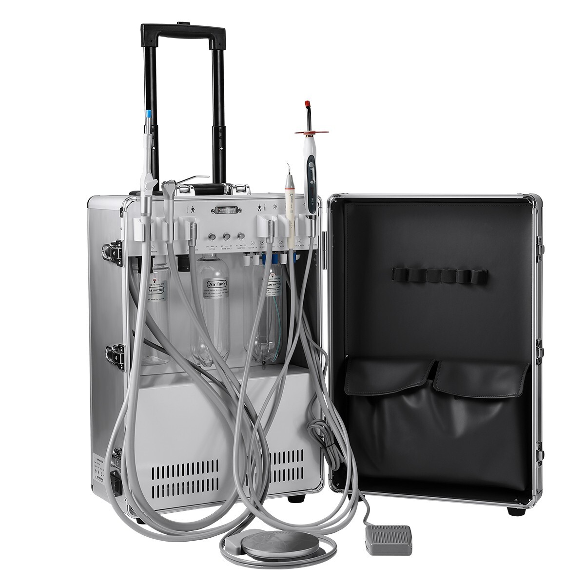 FDA Portable Dental Mobile Delivery Unit Suction Rolling Case Compressor /Chair