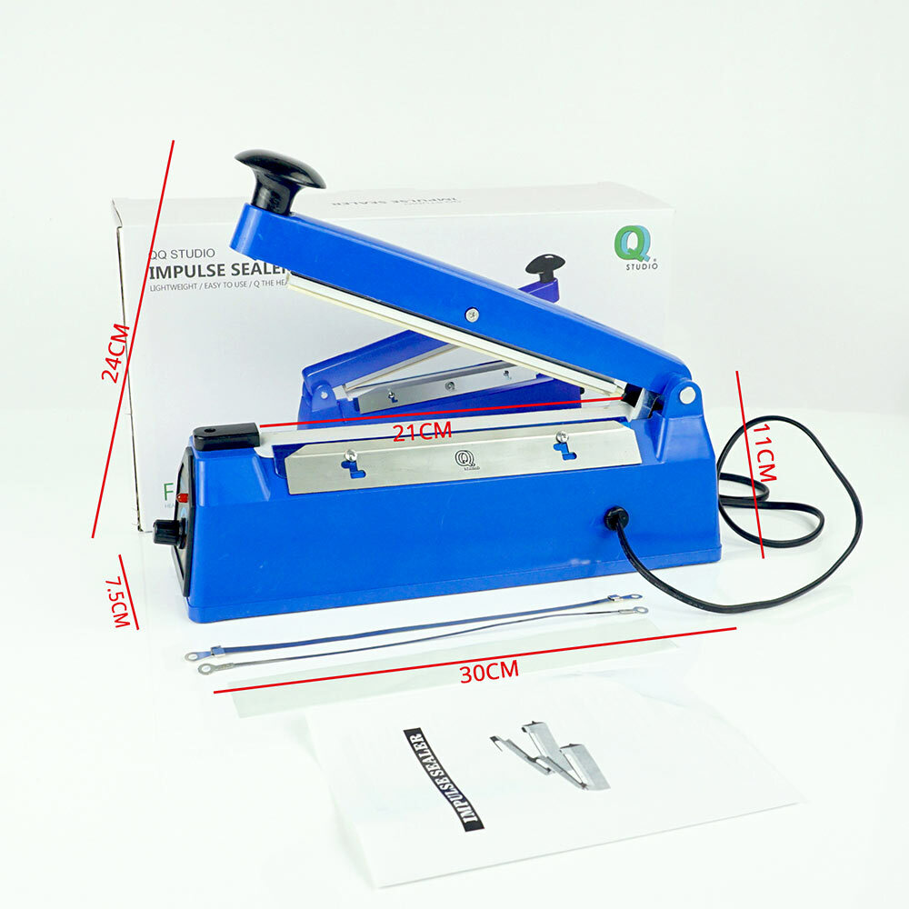 4x6in Both Sided Glossy Blue Foil Mylar Zip Seal Bag w/ Heat Sealing Machine B31