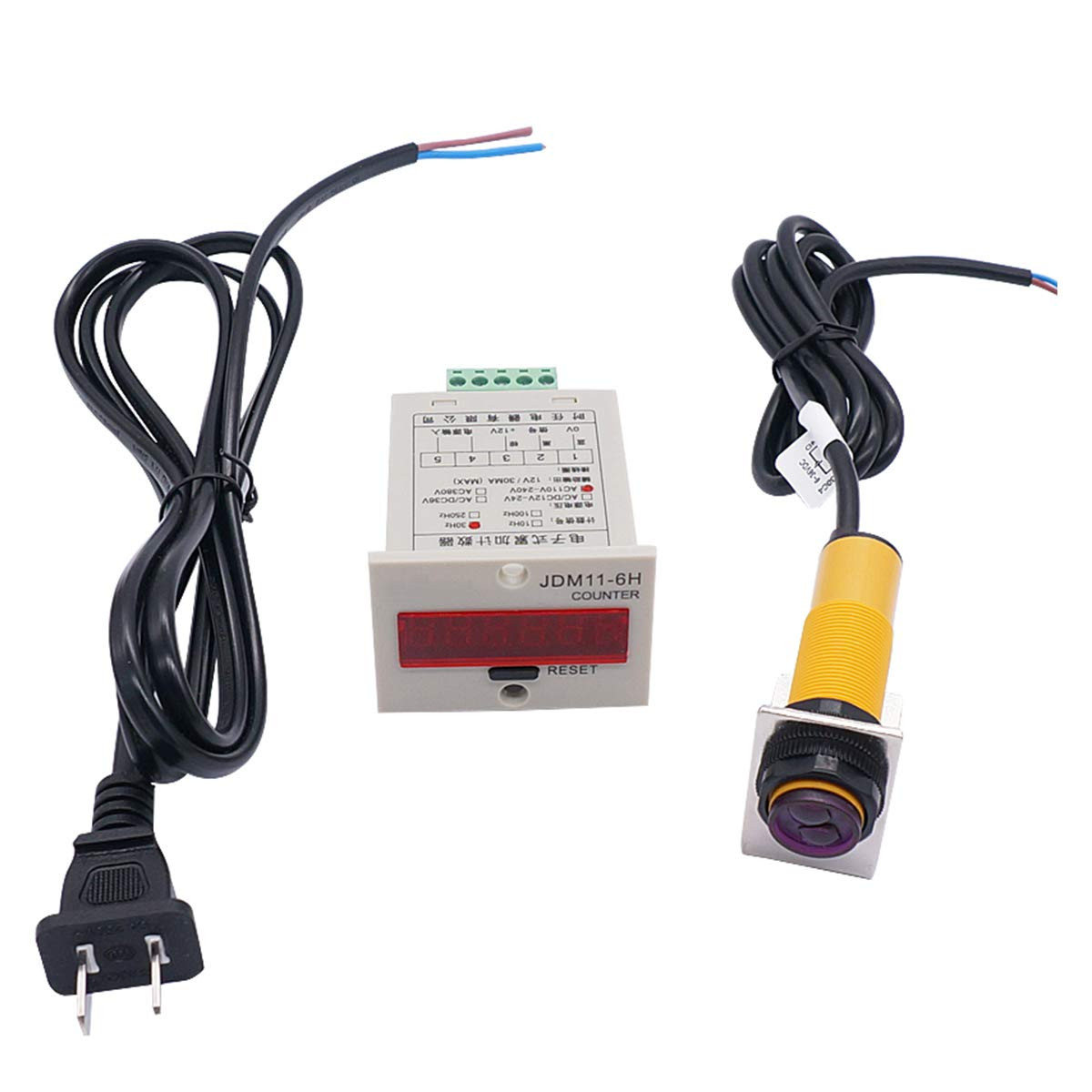 / 110-220VAC LED Auto Display Digital Counter 0-999999 6 Digits + Photoelectric