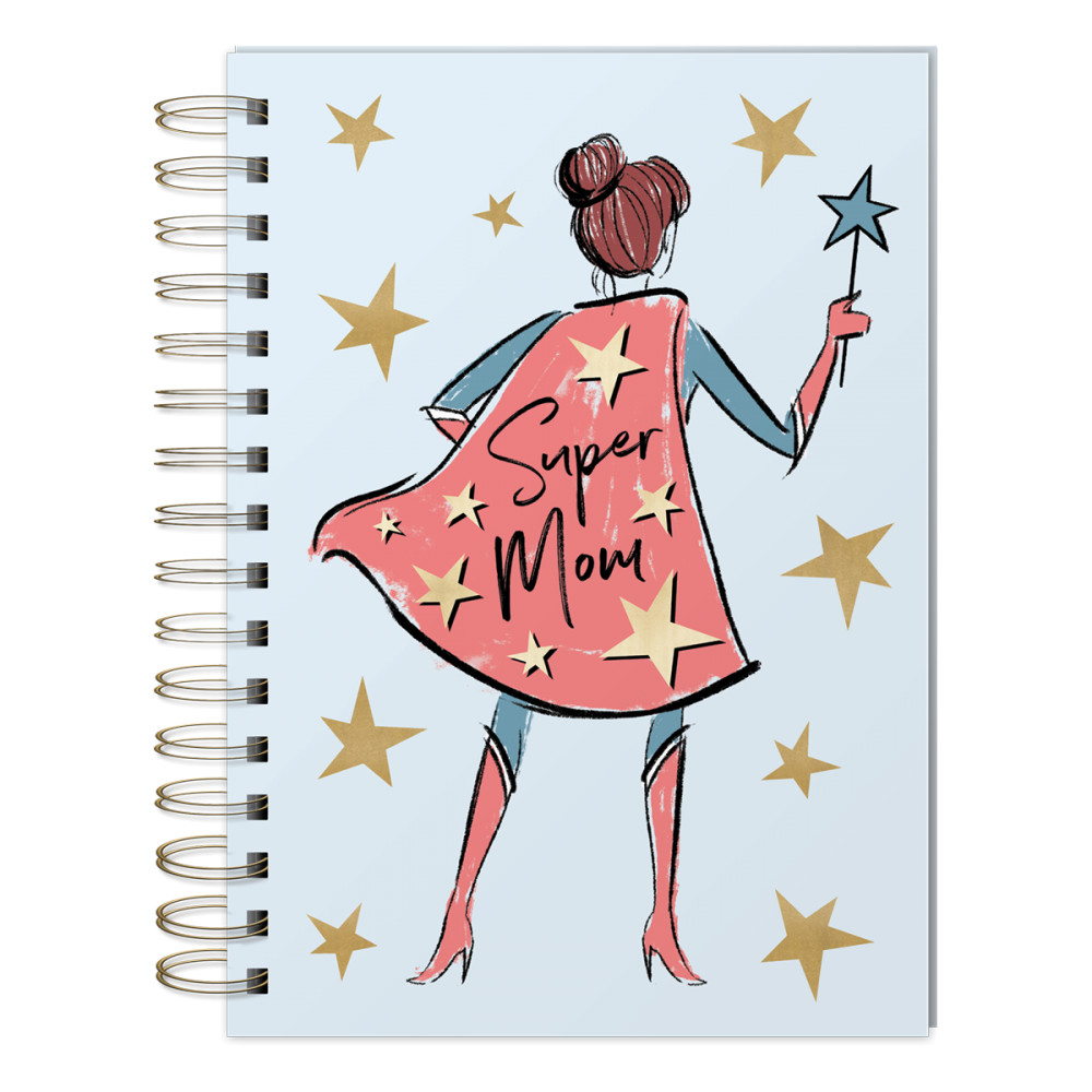 Punch Studio Lady Jayne E1 Spiral Bound 125pgs Lined Journal – Superhero Mom