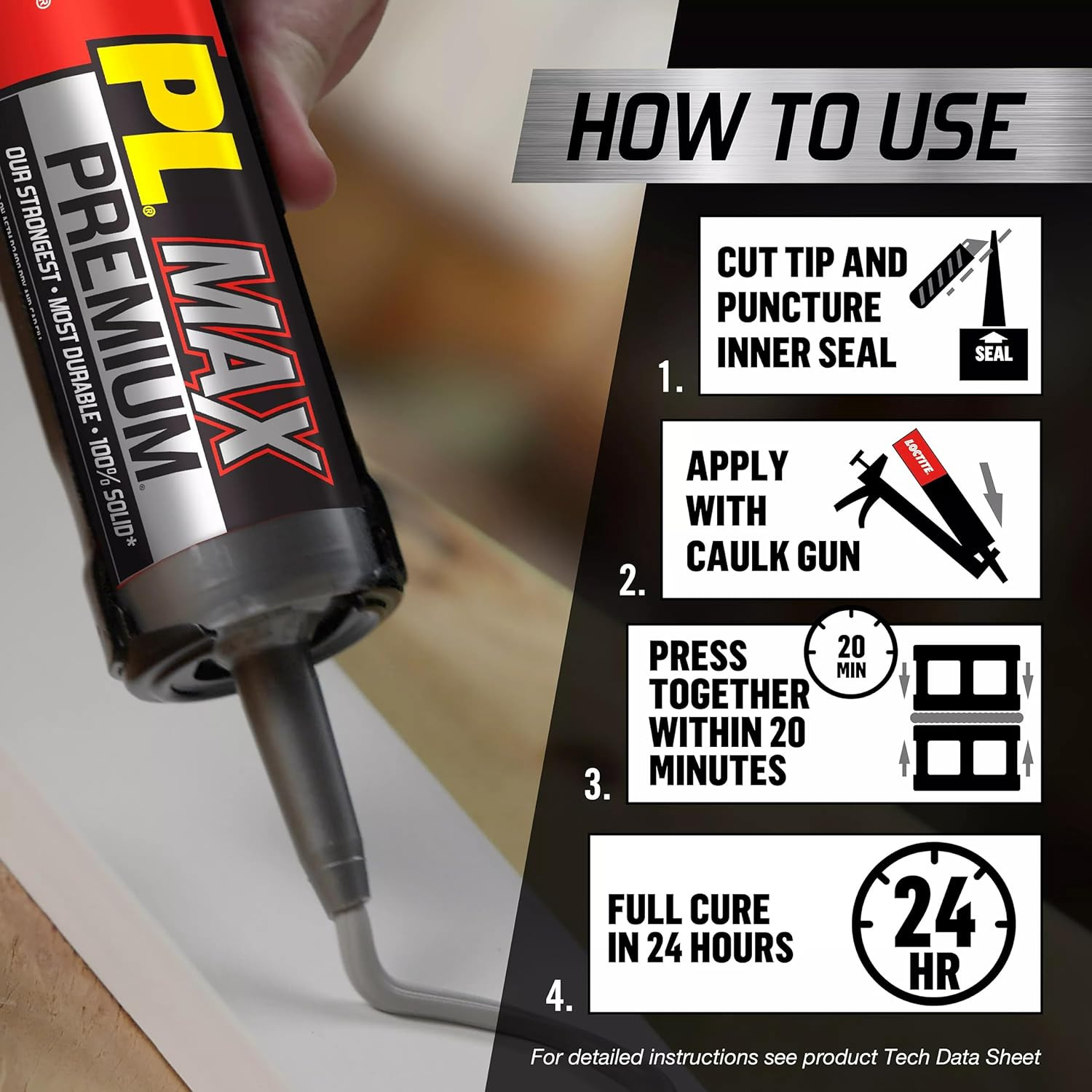 PL Premium Max Construction Adhesive, Versatile Construction Glue for Wood, Conc