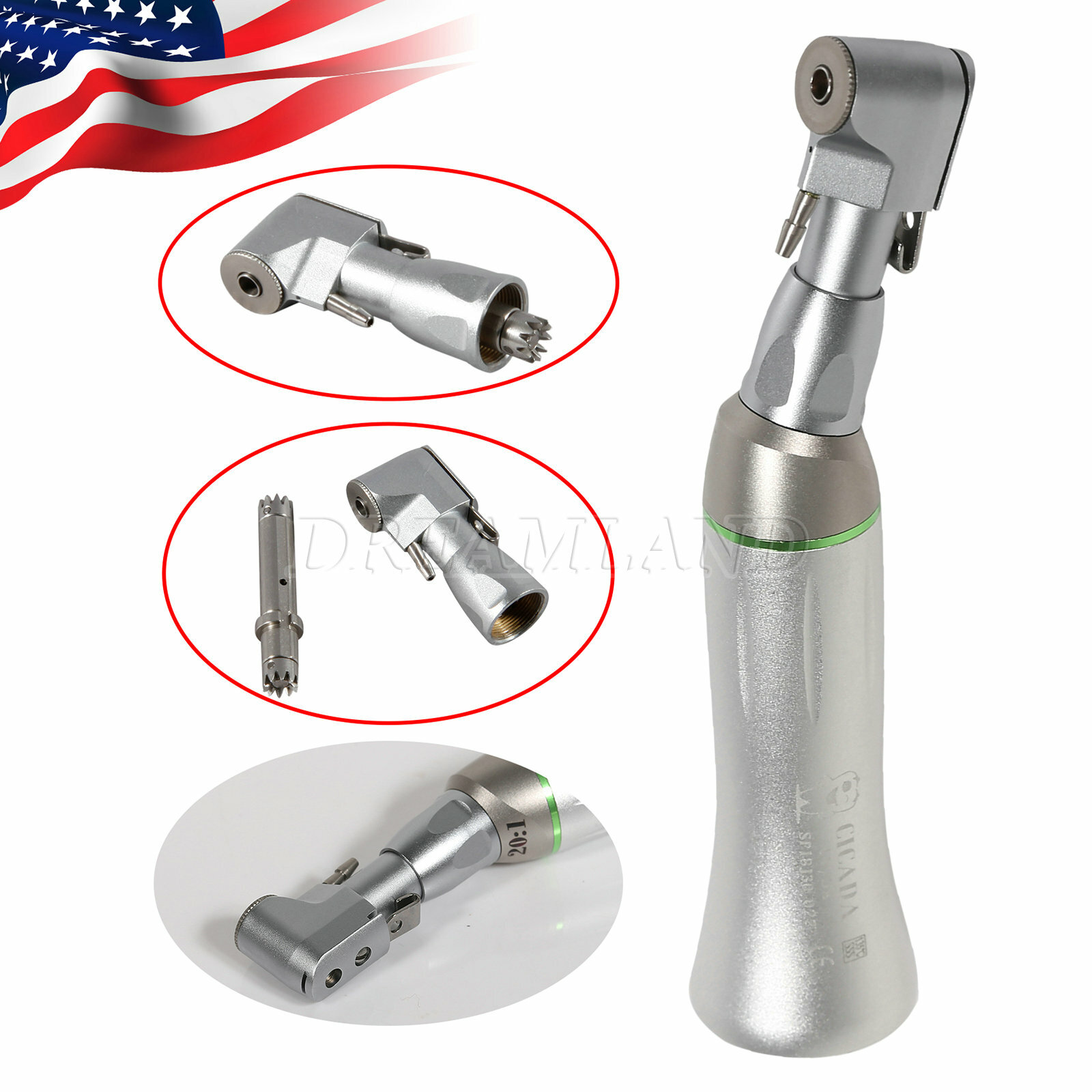 1-5* CICADA Dental 20:1 Reduction Implant Contra Angle Handpiece For NSK SG20