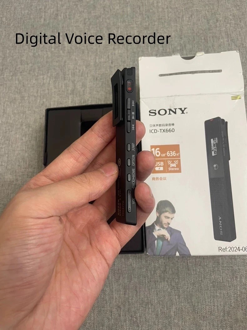 Sony ICD-TX660 USB-C Ultra-Thin Digital Voice Recorder16GB Built-in Speaker OLED