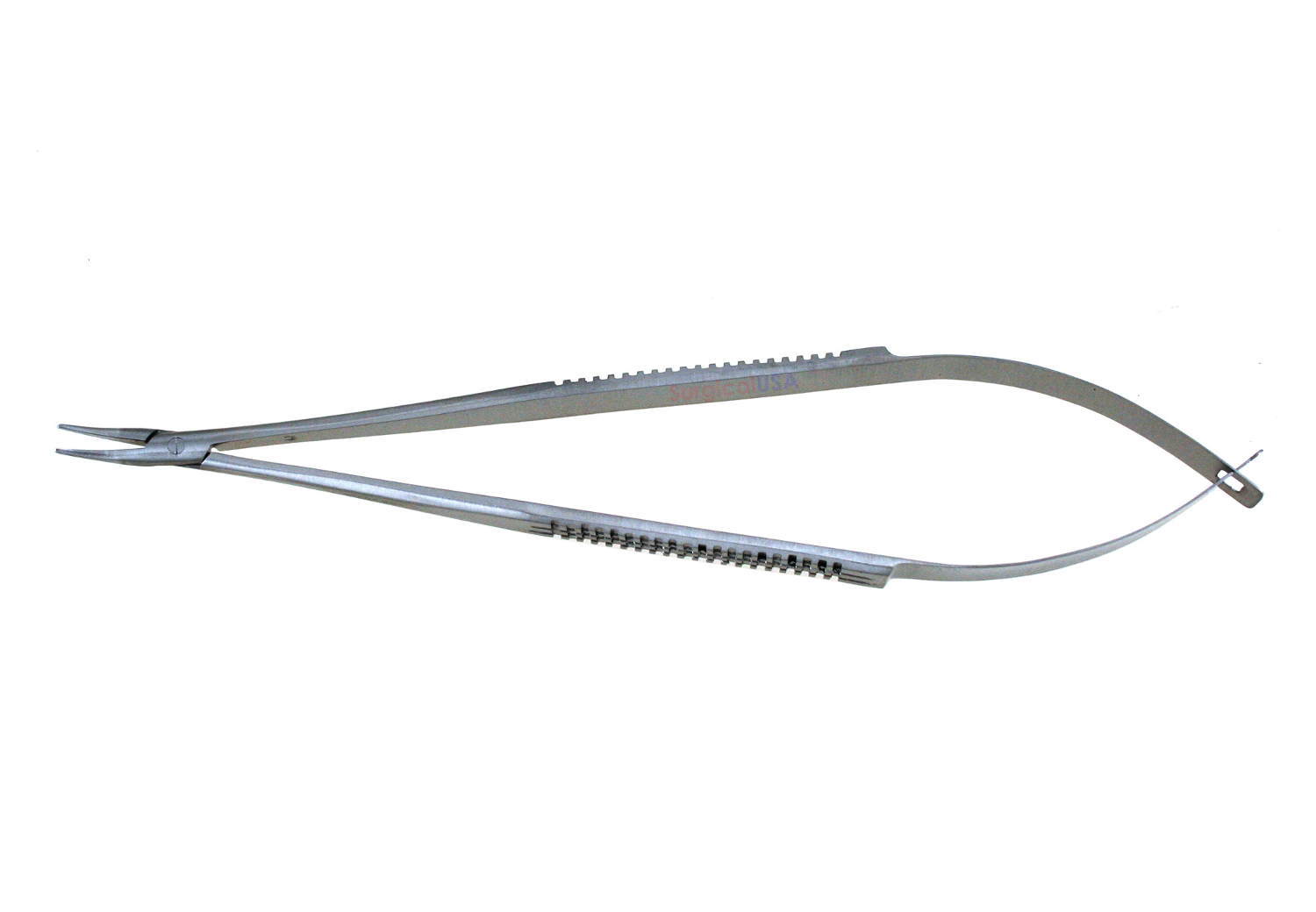 Micro Needle Holders 6.25inch Curved Smooth Jaws Thumb Spring Handle